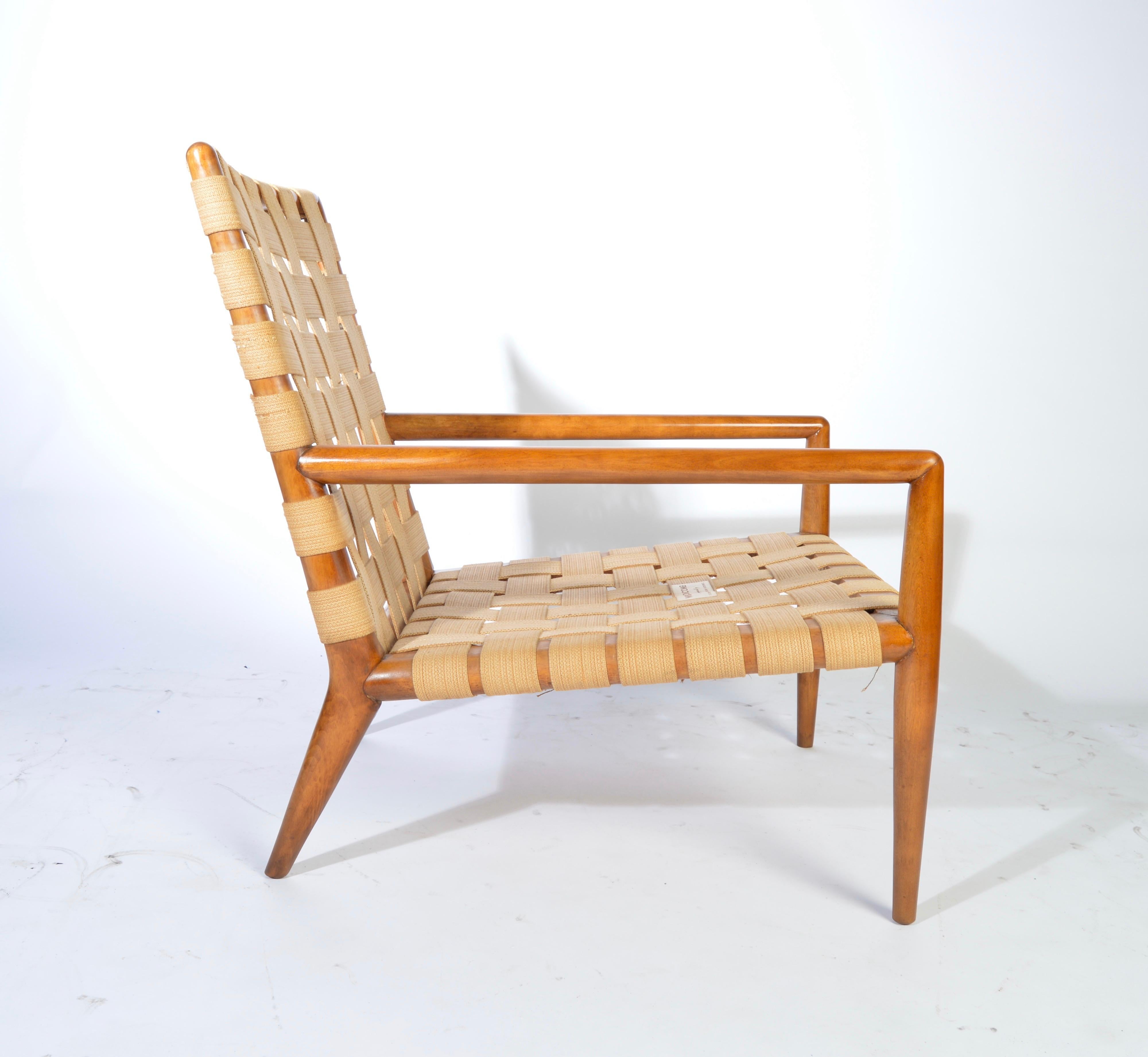 Mid-Century Modern T.H. Robsjohn-Gibbings for Widdicomb Strap Lounge Chair