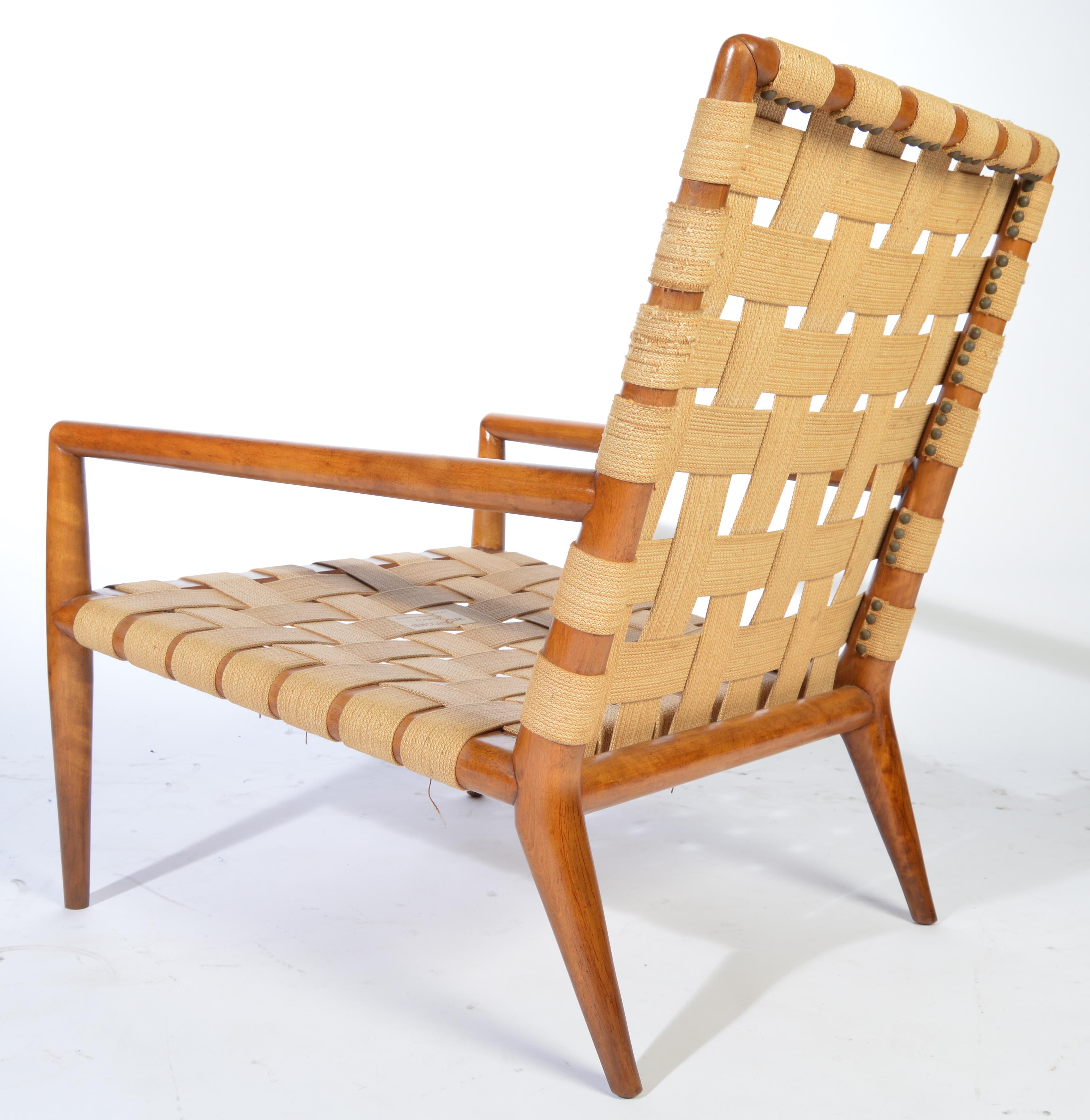 T.H. Robsjohn-Gibbings for Widdicomb Strap Lounge Chair 1