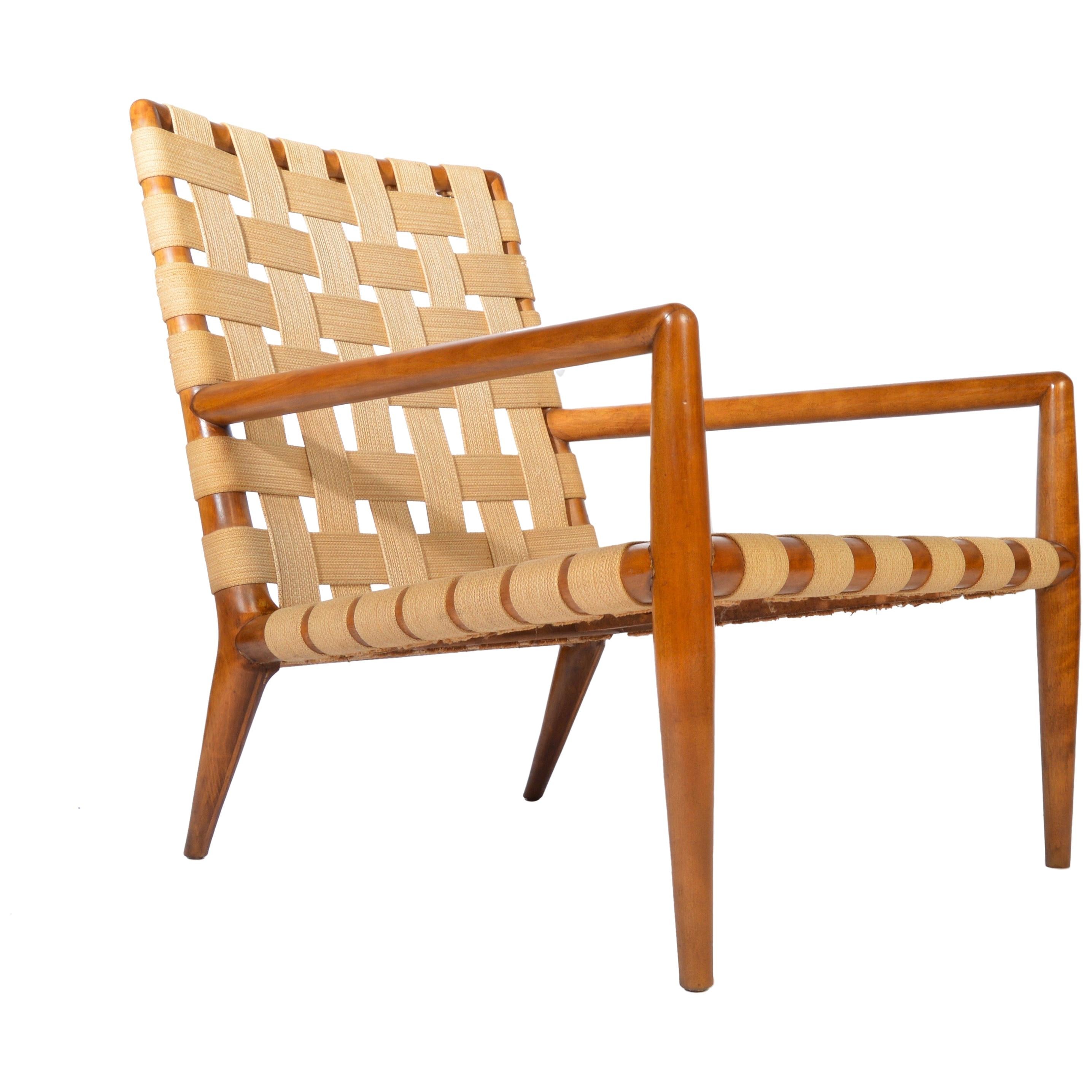 T.H. Robsjohn-Gibbings for Widdicomb Strap Lounge Chair