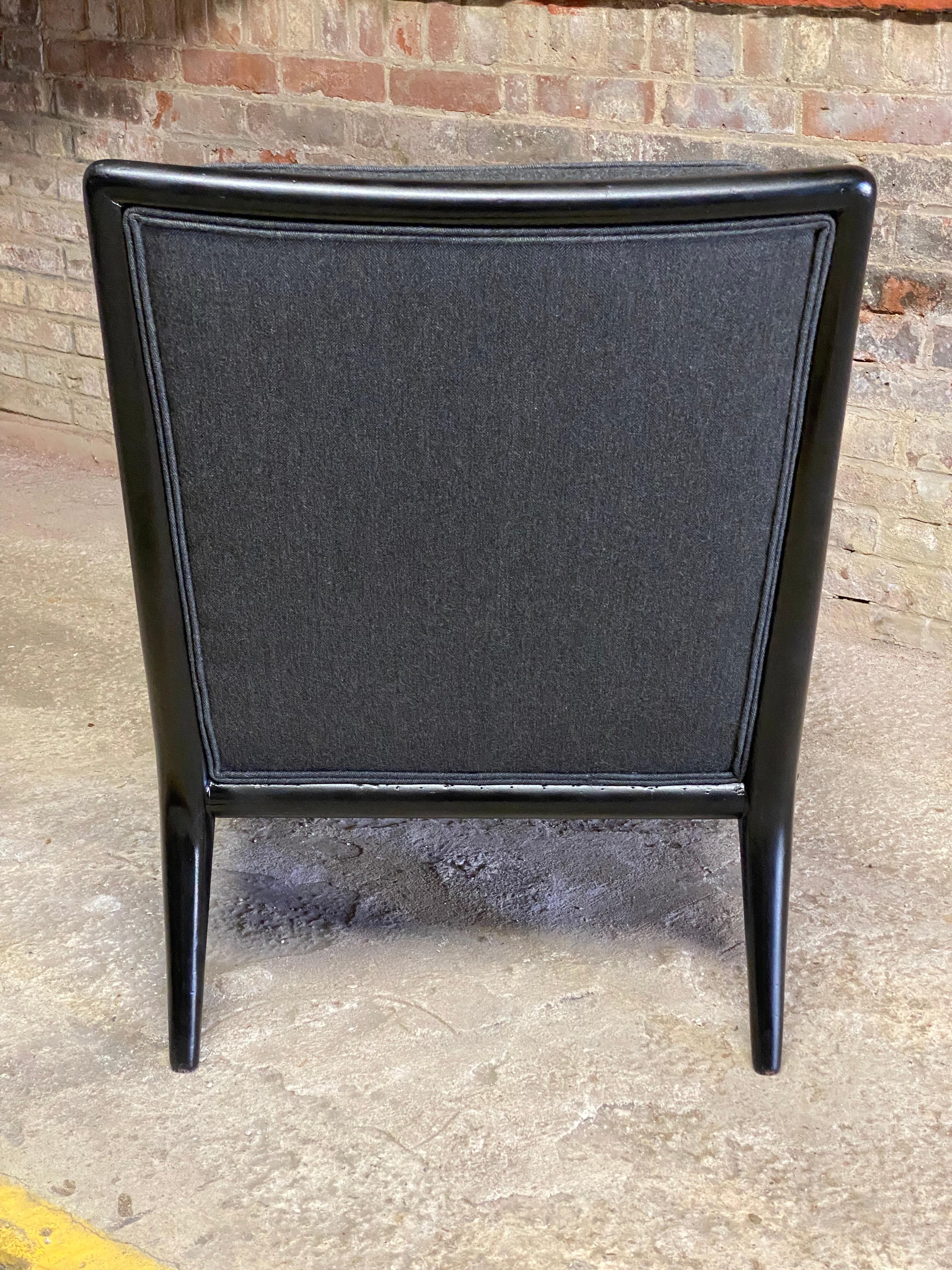 American T.H. Robsjohn-Gibbings for Widdicomb Upholstered Slipper Chair For Sale