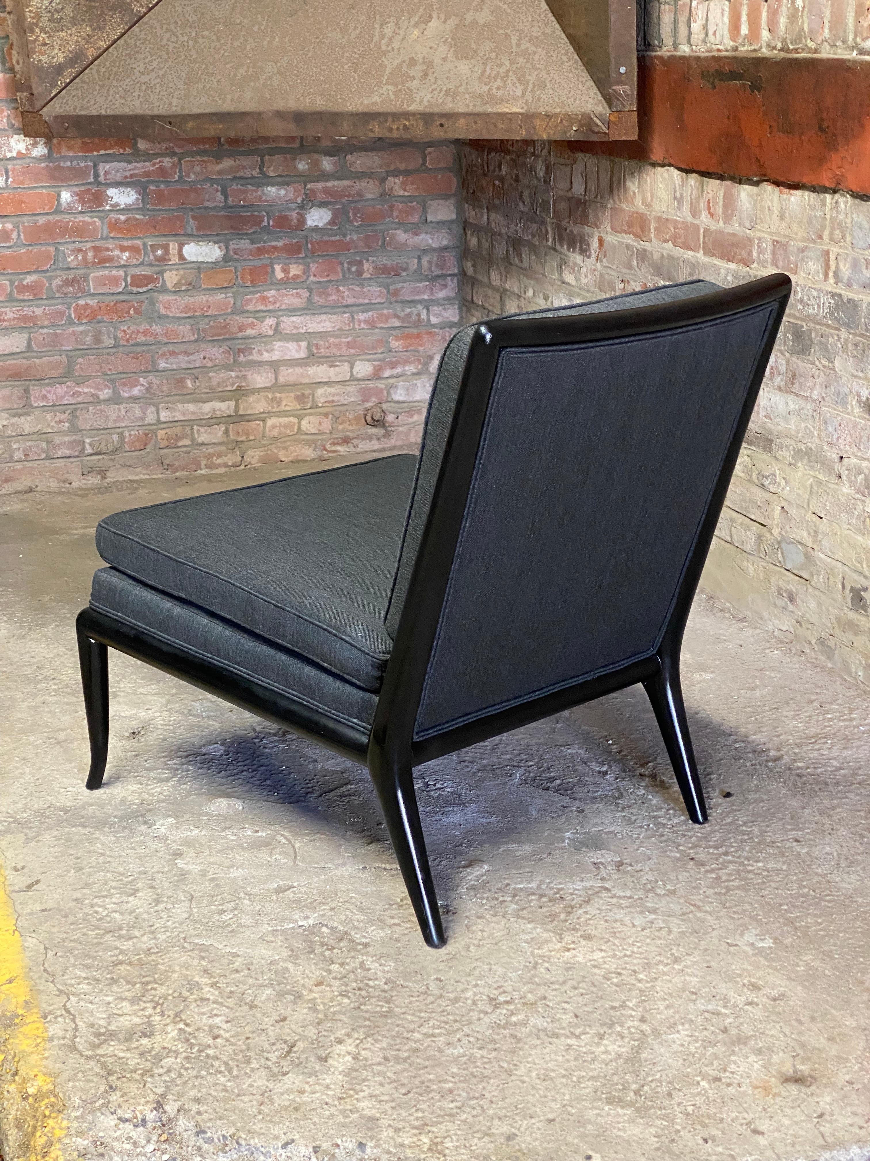Lacquered T.H. Robsjohn-Gibbings for Widdicomb Upholstered Slipper Chair For Sale