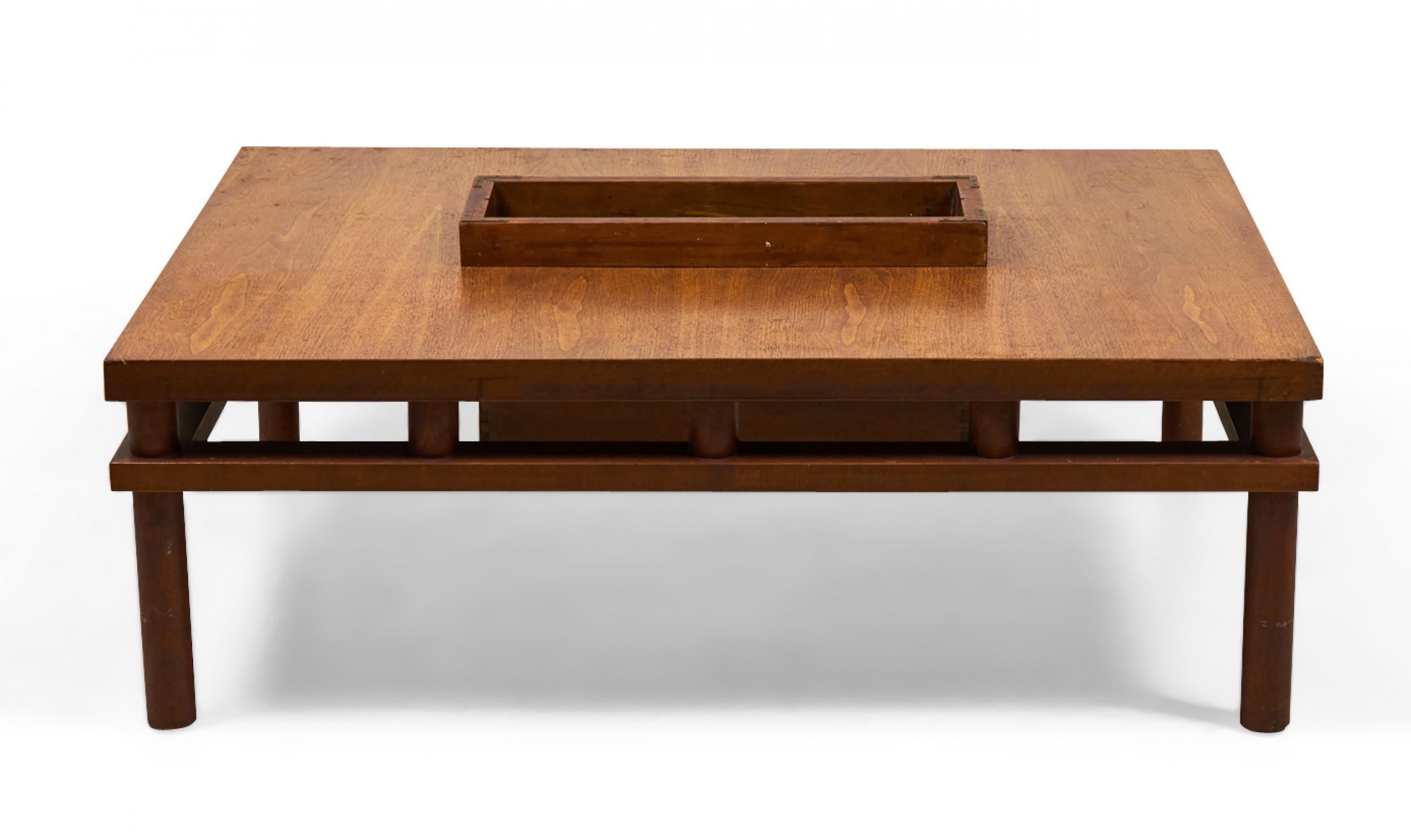20th Century T.H. Robsjohn-Gibbings for Widdicomb Walnut Cocktail / Coffee Table with Magazin For Sale
