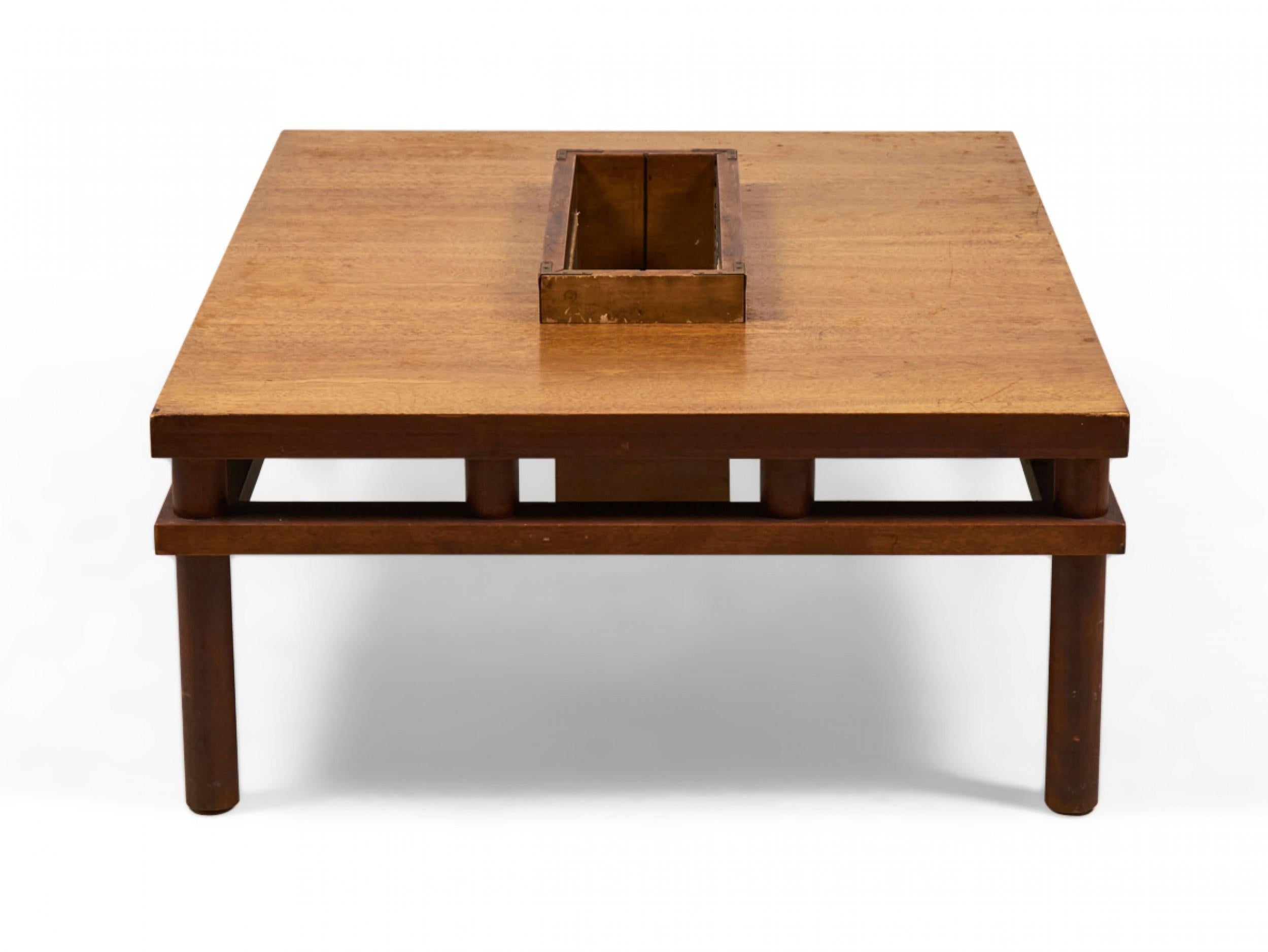T.H. Robsjohn-Gibbings for Widdicomb Walnut Cocktail / Coffee Table with Magazin For Sale 1