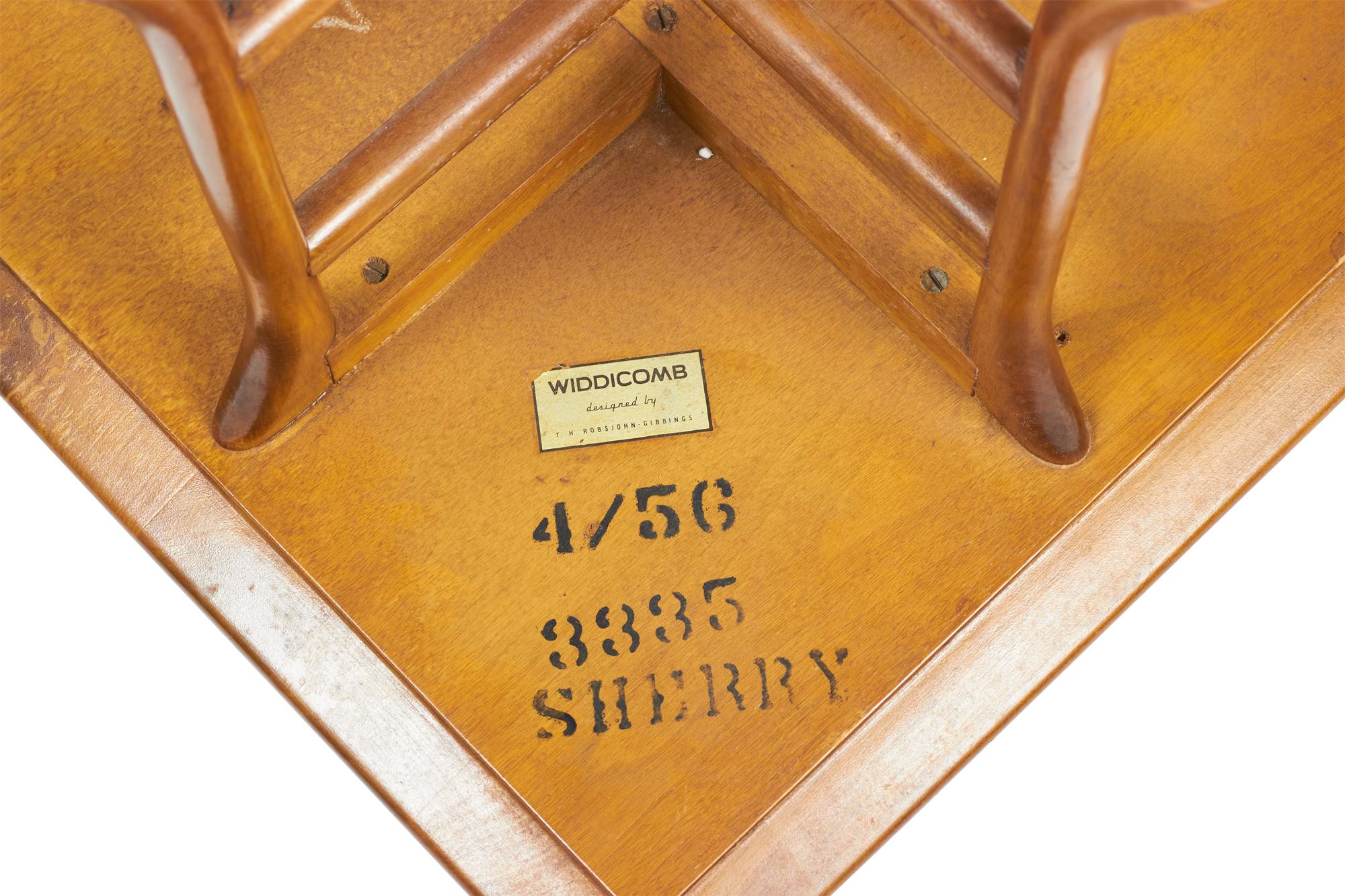 T.H. Robsjohn-Gibbings for Widdicomb Walnut Crossed Trestle Occasional Table For Sale 3