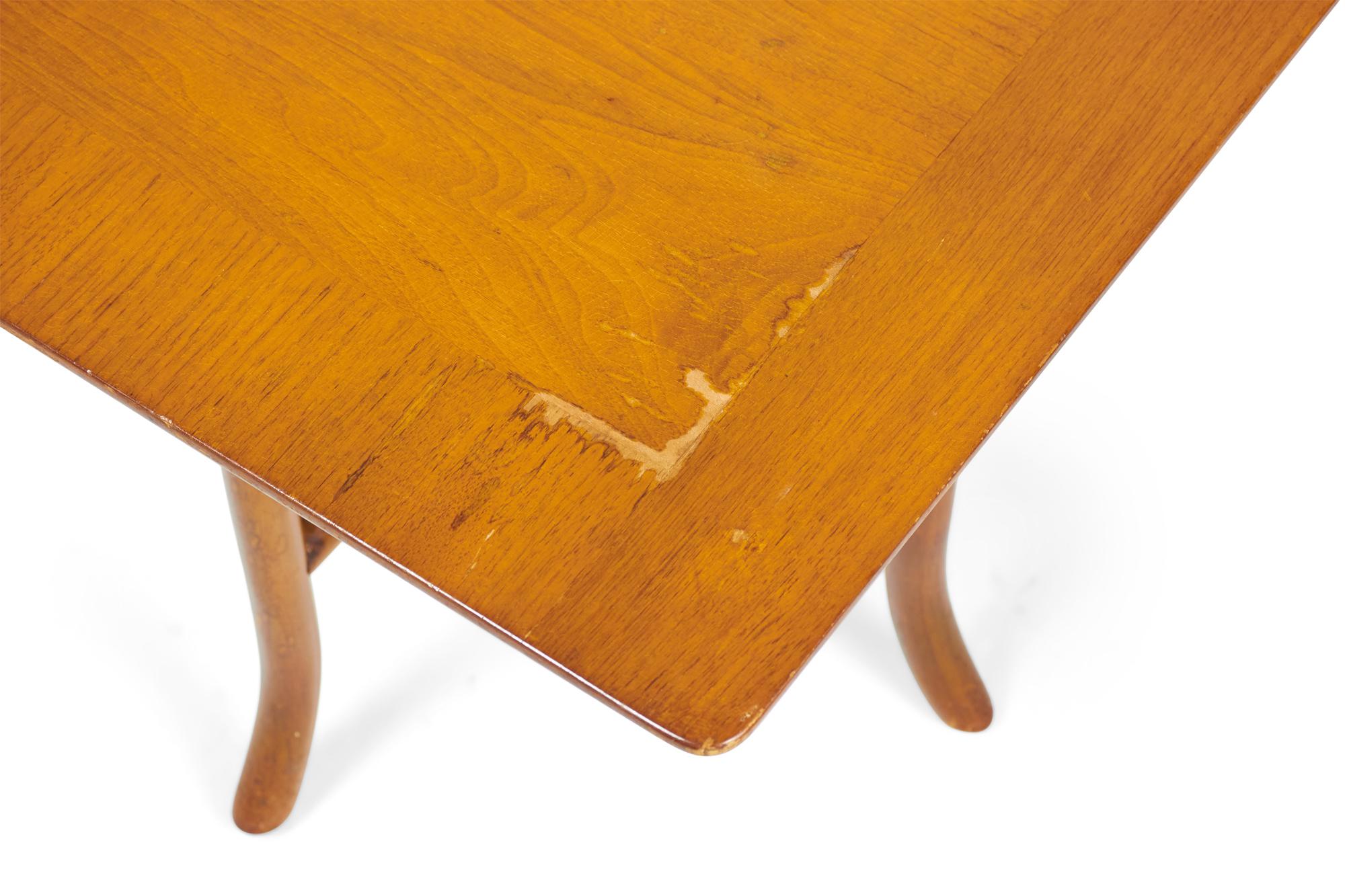 T.H. Robsjohn-Gibbings for Widdicomb Walnut Crossed Trestle Occasional Table For Sale 2