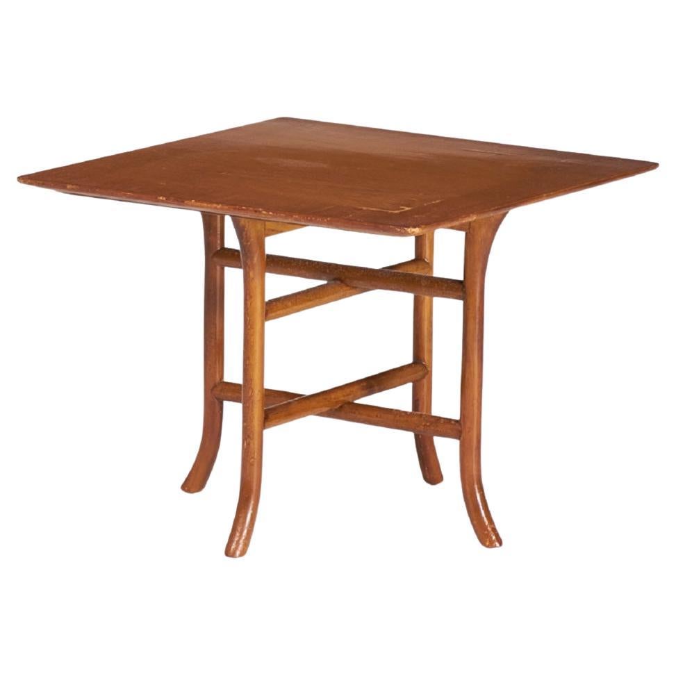 T.H. Robsjohn-Gibbings for Widdicomb Walnut Crossed Trestle Occasional Table For Sale