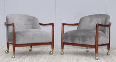 T.H. Robsjohn-Gibbings for Widdicomb Walnut Lounge Chairs