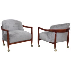 robsjohn gibbings furniture T.H. Robsjohn-Gibbings for Widdicomb Walnut Lounge Chairs