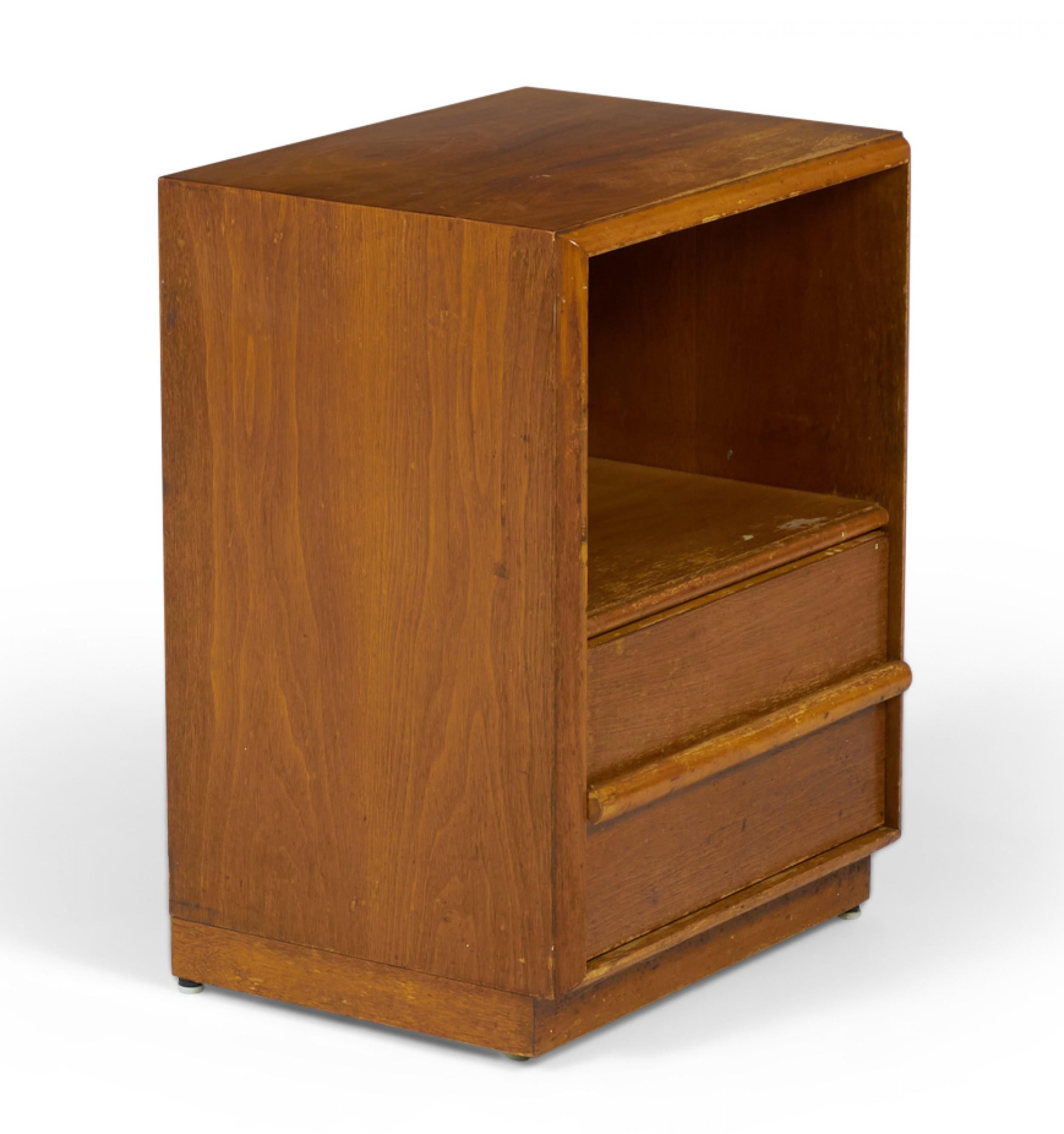 T.H. Robsjohn-Gibbings for Widdicomb Walnut Lower Drawer Nightstand  / Cabinet For Sale 1