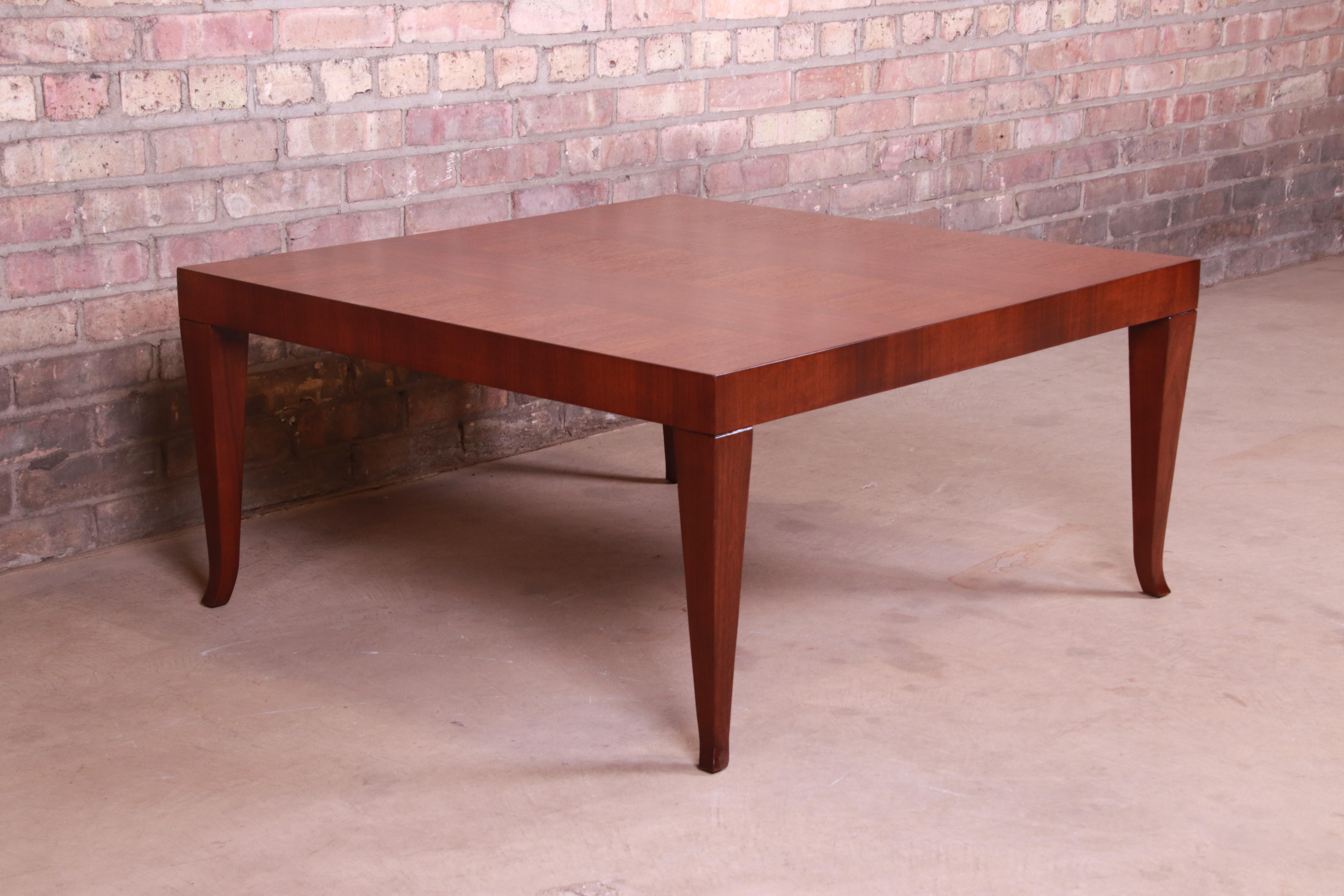 Mid-20th Century T.H. Robsjohn-Gibbings for Widdicomb Walnut Saber Leg Cocktail Table, Restored