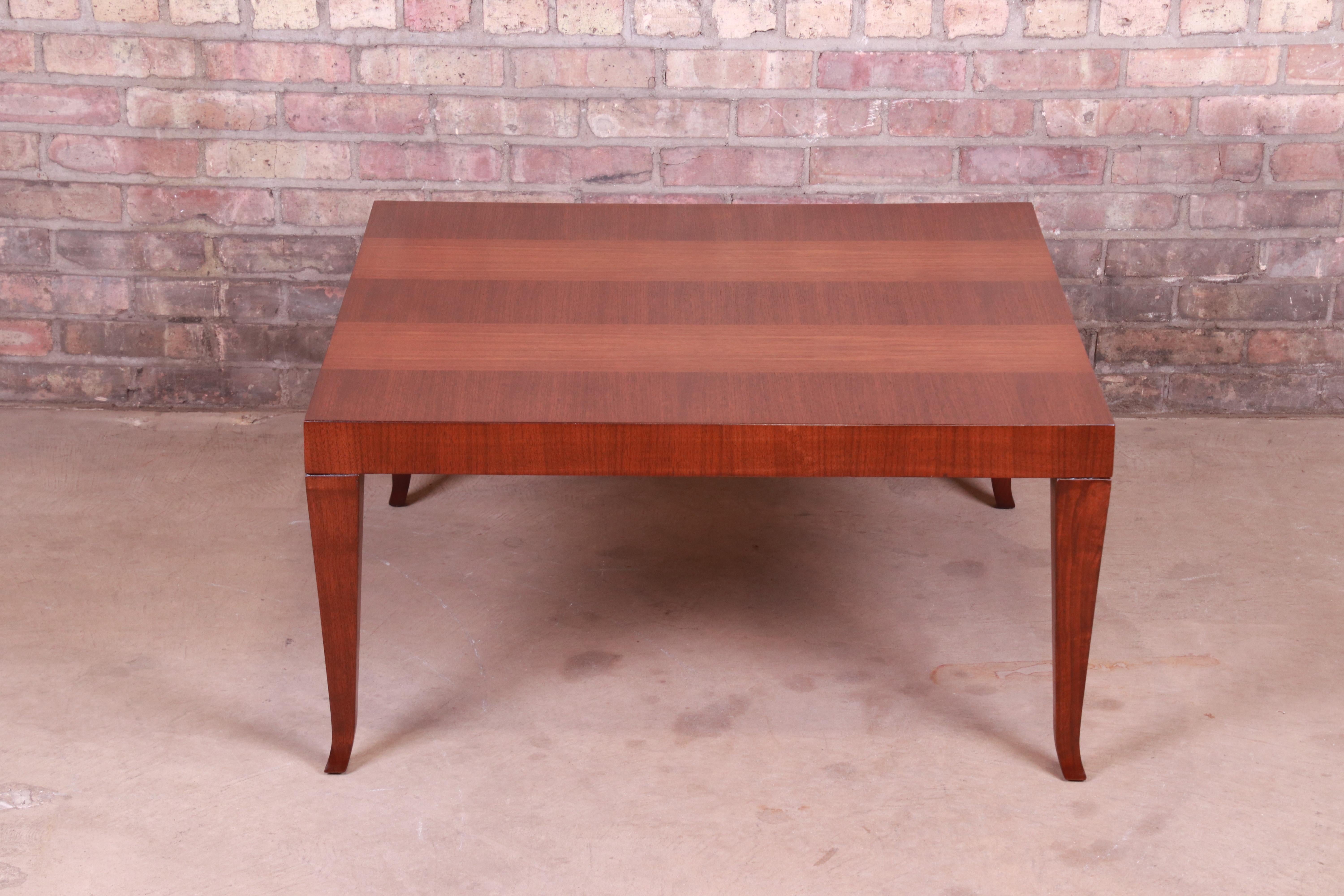 T.H. Robsjohn-Gibbings for Widdicomb Walnut Saber Leg Cocktail Table, Restored 3