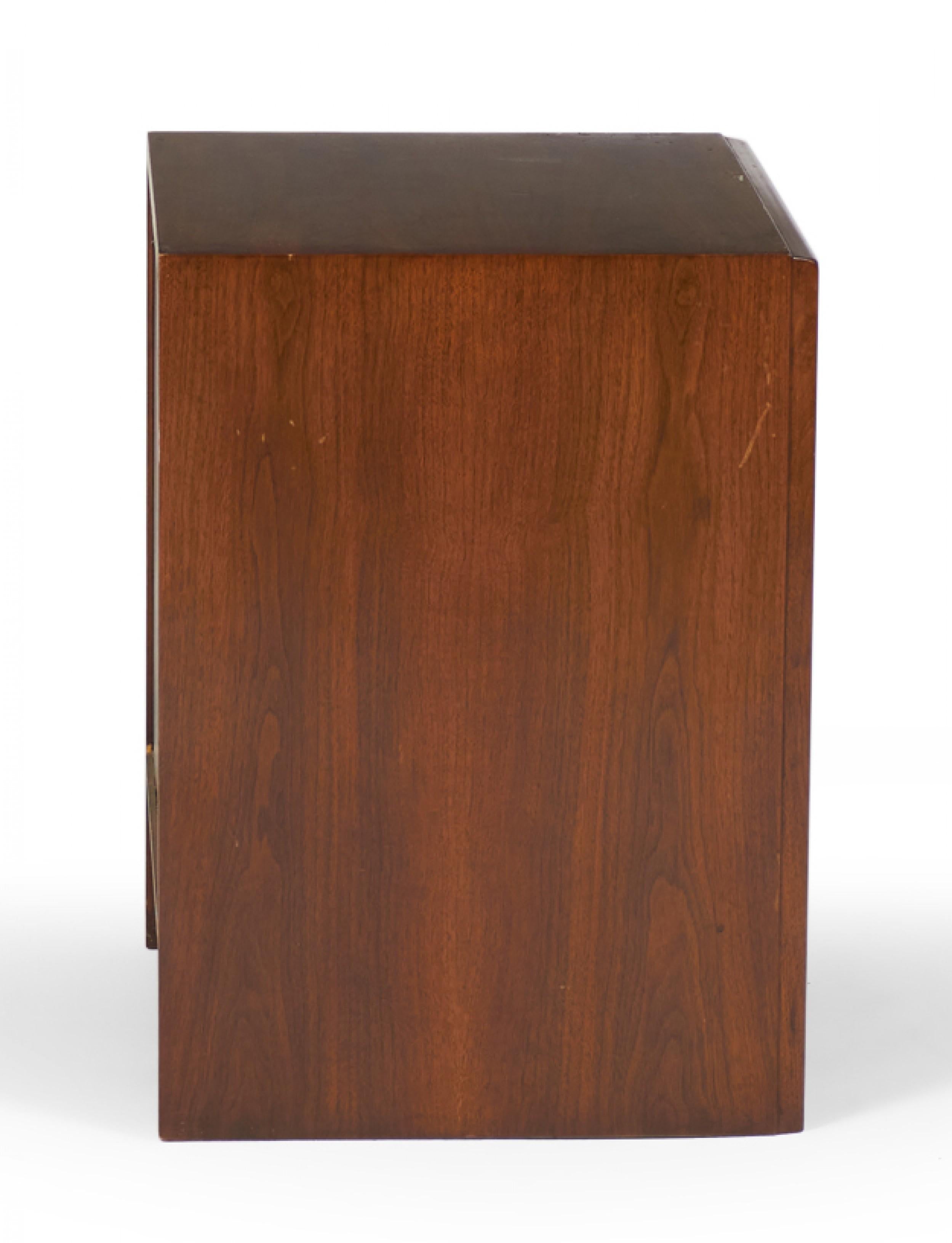Wood T.H. Robsjohn-Gibbings for Widdicomb Walnut Single Drawer Nightstand For Sale