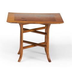 T.H. Robsjohn-Gibbings for Widdicomb Walnut Square Crossed Trestle Occasional