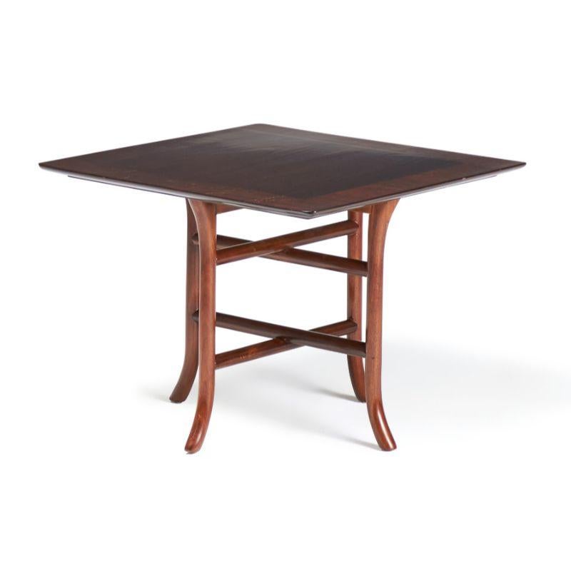 Mid-Century Modern T.H. Robsjohn-Gibbings for Widdicomb Walnut Square Crossed Trestle Occasional For Sale