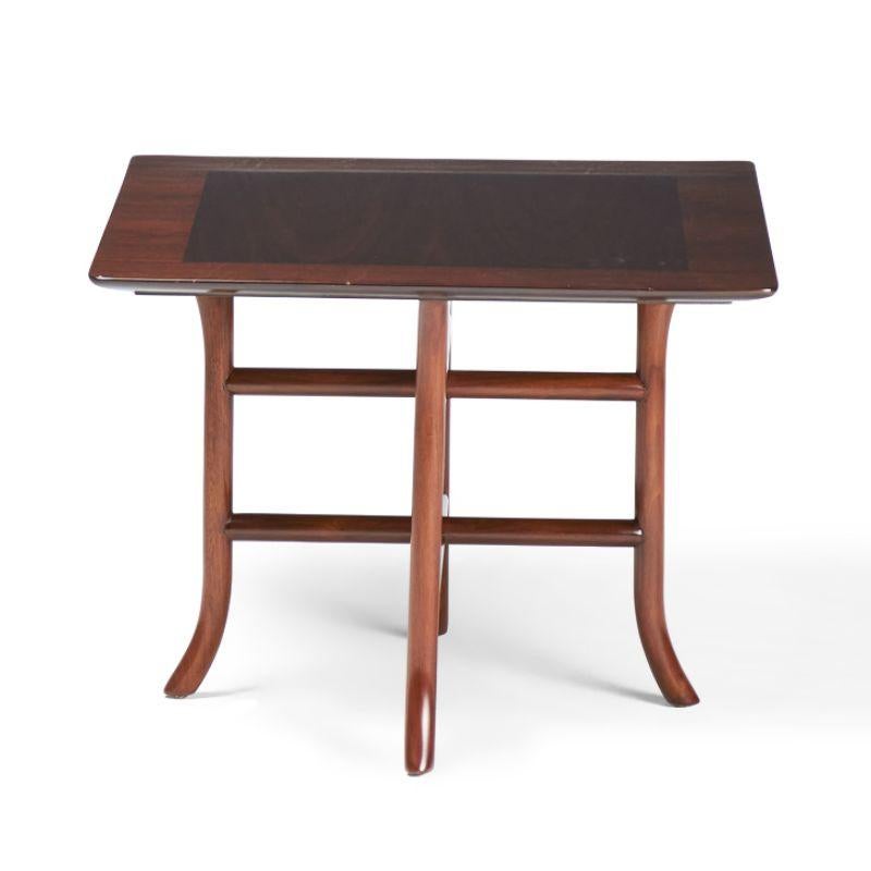 20th Century T.H. Robsjohn-Gibbings for Widdicomb Walnut Square Crossed Trestle Occasional For Sale
