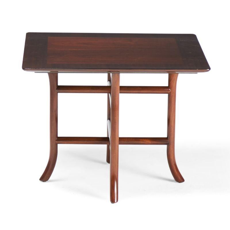 T.H. Robsjohn-Gibbings for Widdicomb Walnut Square Crossed Trestle Occasional For Sale 1