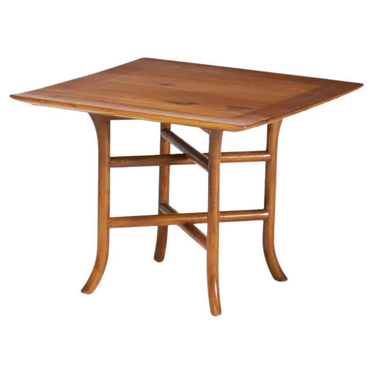 T.H. Robsjohn-Gibbings for Widdicomb Walnut Square Crossed Trestle Occasional