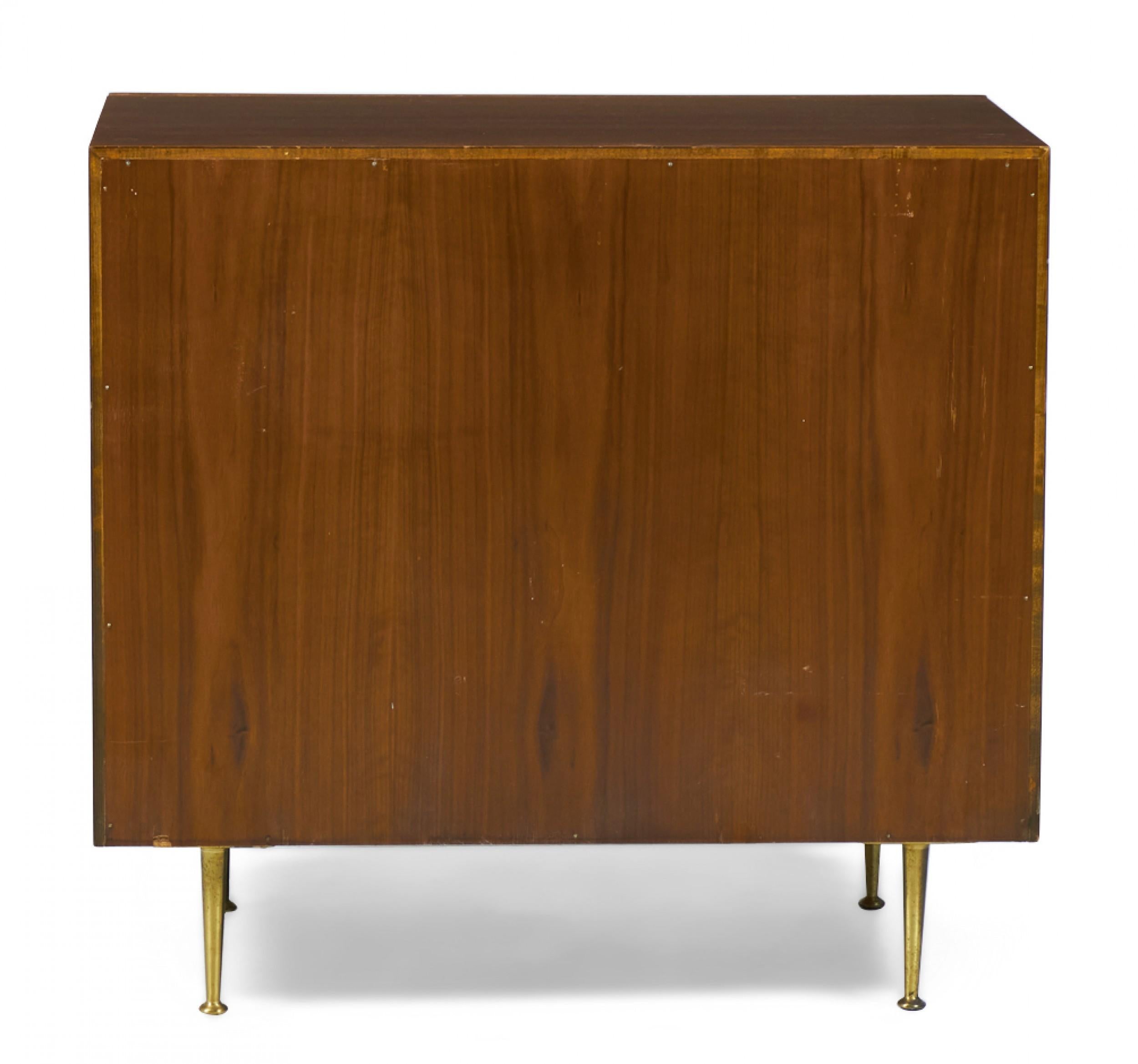 T.H. Robsjohn-Gibbings for Widdicomb Walnut Three Drawer Chest of Drawers In Good Condition For Sale In New York, NY