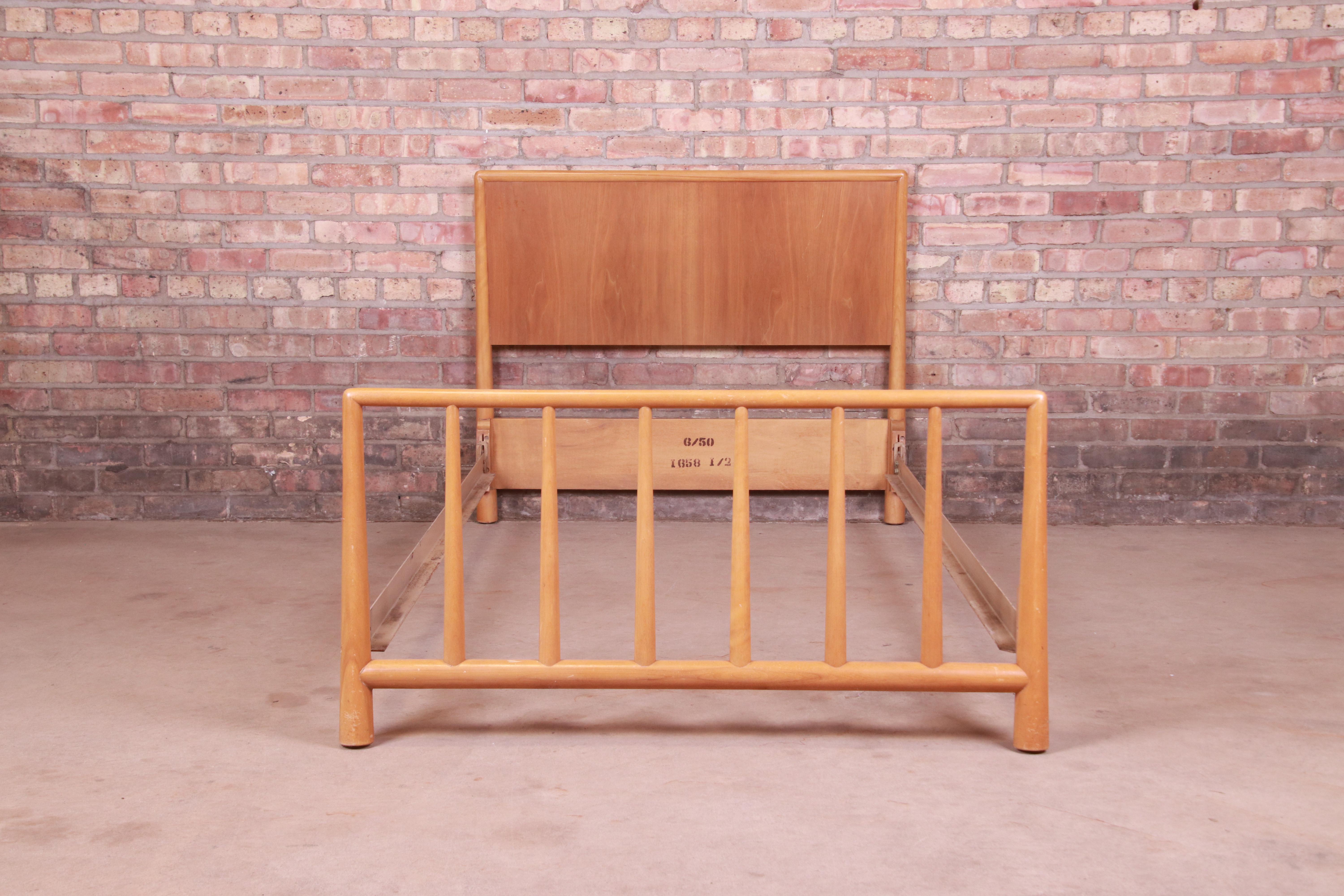 T.H. Robsjohn-Gibbings for Widdicomb Walnut Twin Size Bed, 1950 3