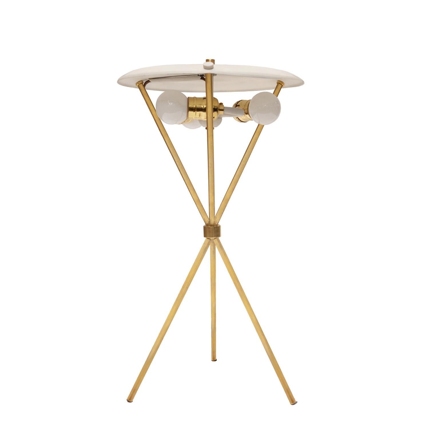 American T.H. Robsjohn-Gibbings Iconic Brass Tripod Lamp 1960s For Sale