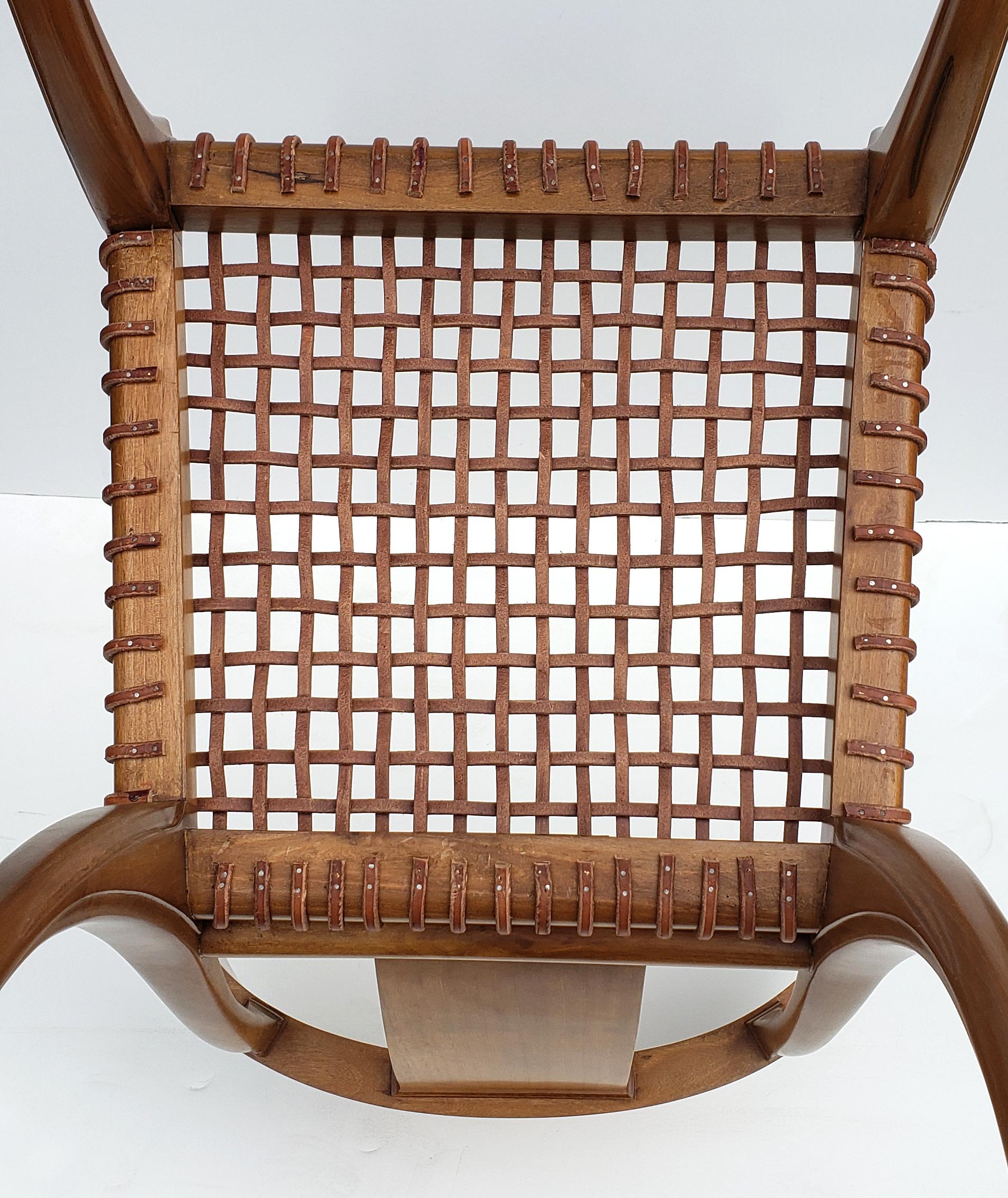 Mid-Century Modern T.H. Robsjohn-Gibbings Klismos Chair for Saridis of Athens in Walnut and Leather