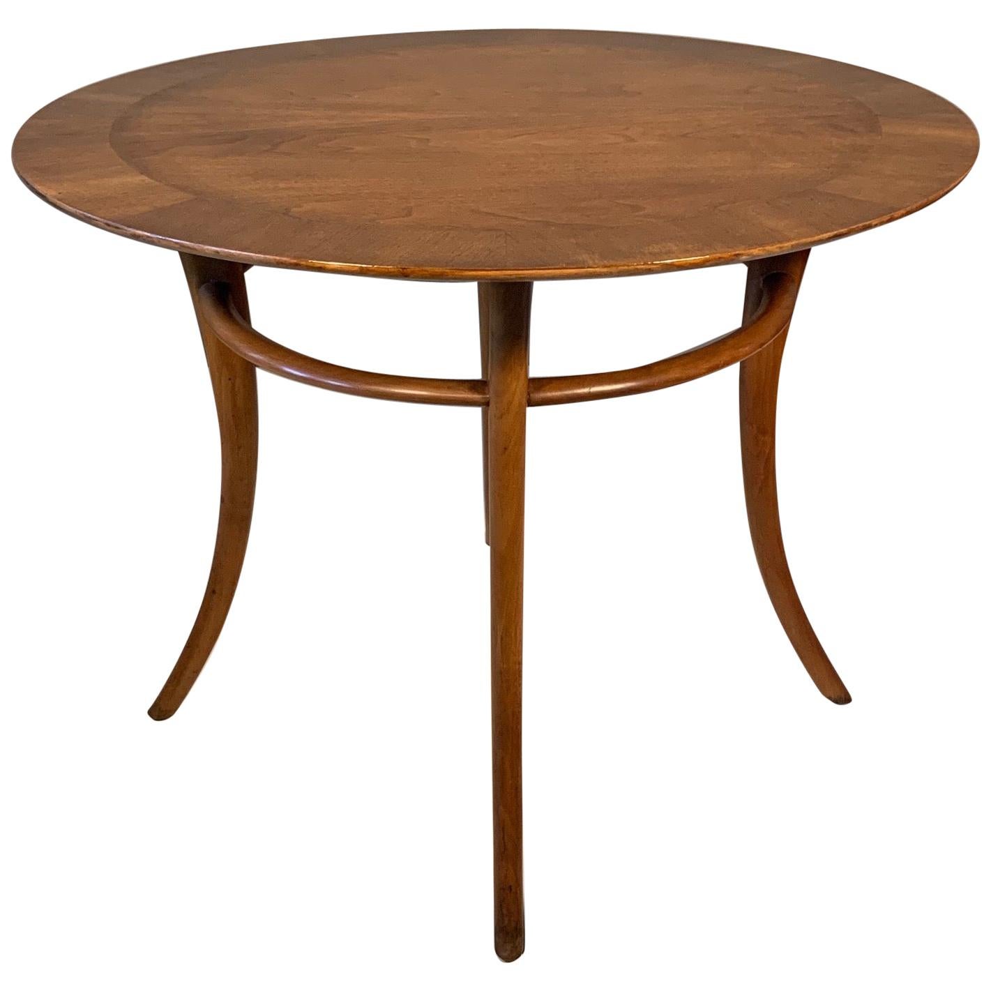 T.H. Robsjohn-Gibbings Lamp Table in Walnut with Klismos Legs