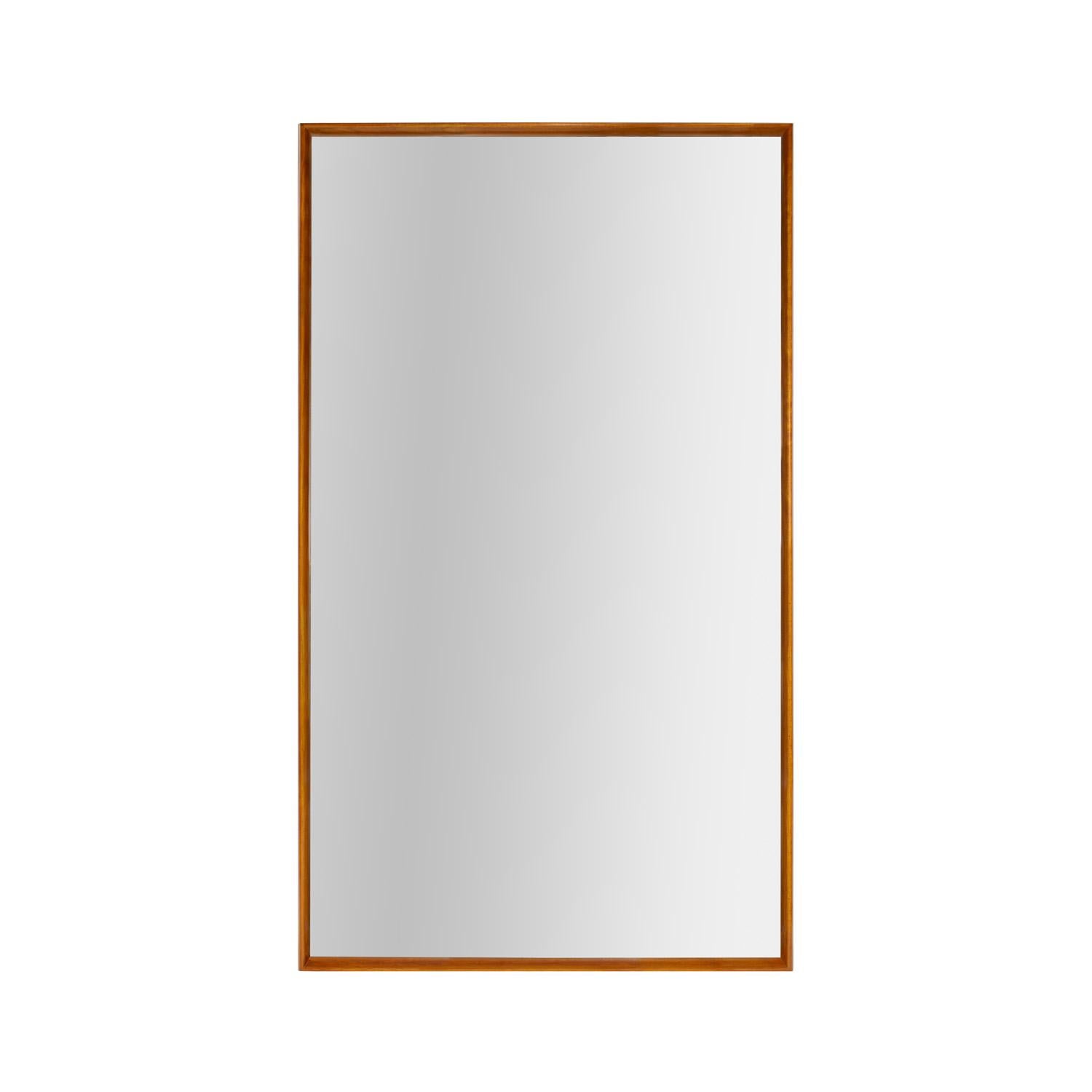 Grand miroir aux lignes épurées Modèle n°. 5012  en noyer avec design/One en forme de couteau par AT&T. Robsjohn-Gibbings pour Widdicomb, américain 1954  (le Label au dos indique 