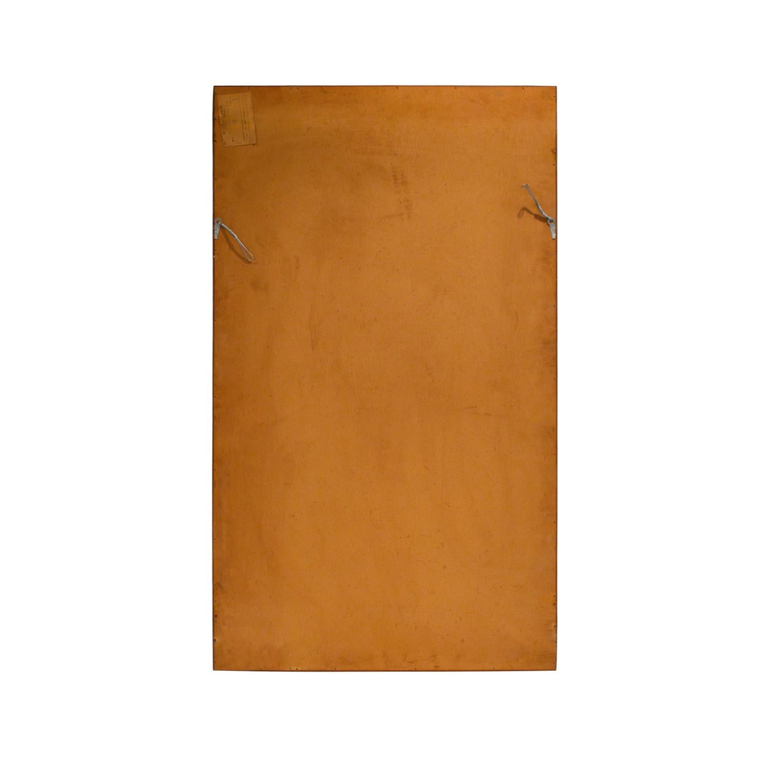 Américain T.H. Robsjohn-Gibbings Grand miroir Tailoring en noyer 1954 (signé) en vente