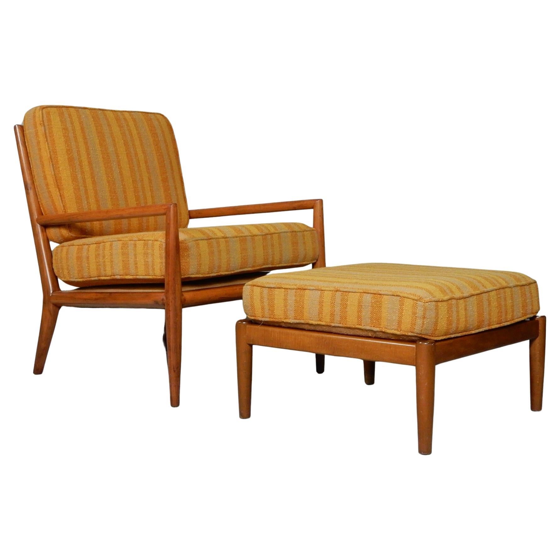 20th Century T.H. Robsjohn-Gibbings Lounge Chair & Ottoman by Widdicomb 1950's For Sale