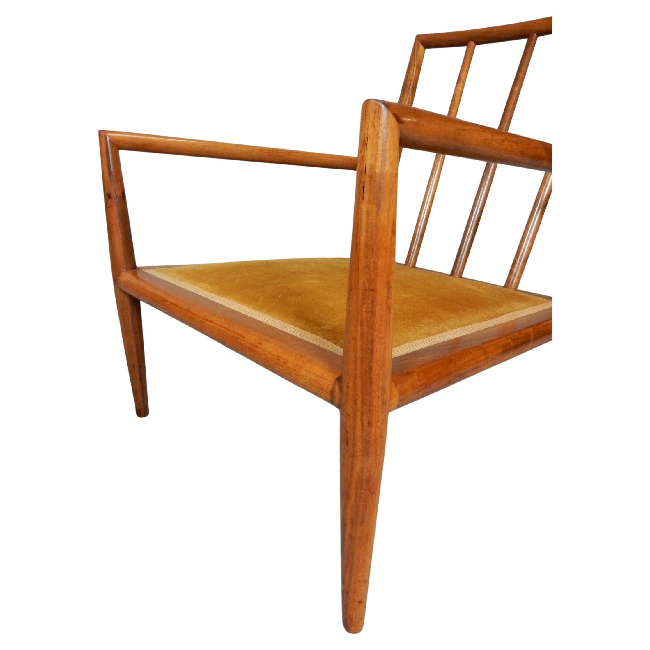 Upholstery T.H. Robsjohn-Gibbings Lounge Chair & Ottoman by Widdicomb 1950's For Sale