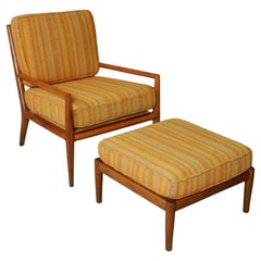 Vintage T.H. Robsjohn-Gibbings Lounge Chair & Ottoman by Widdicomb 1950's