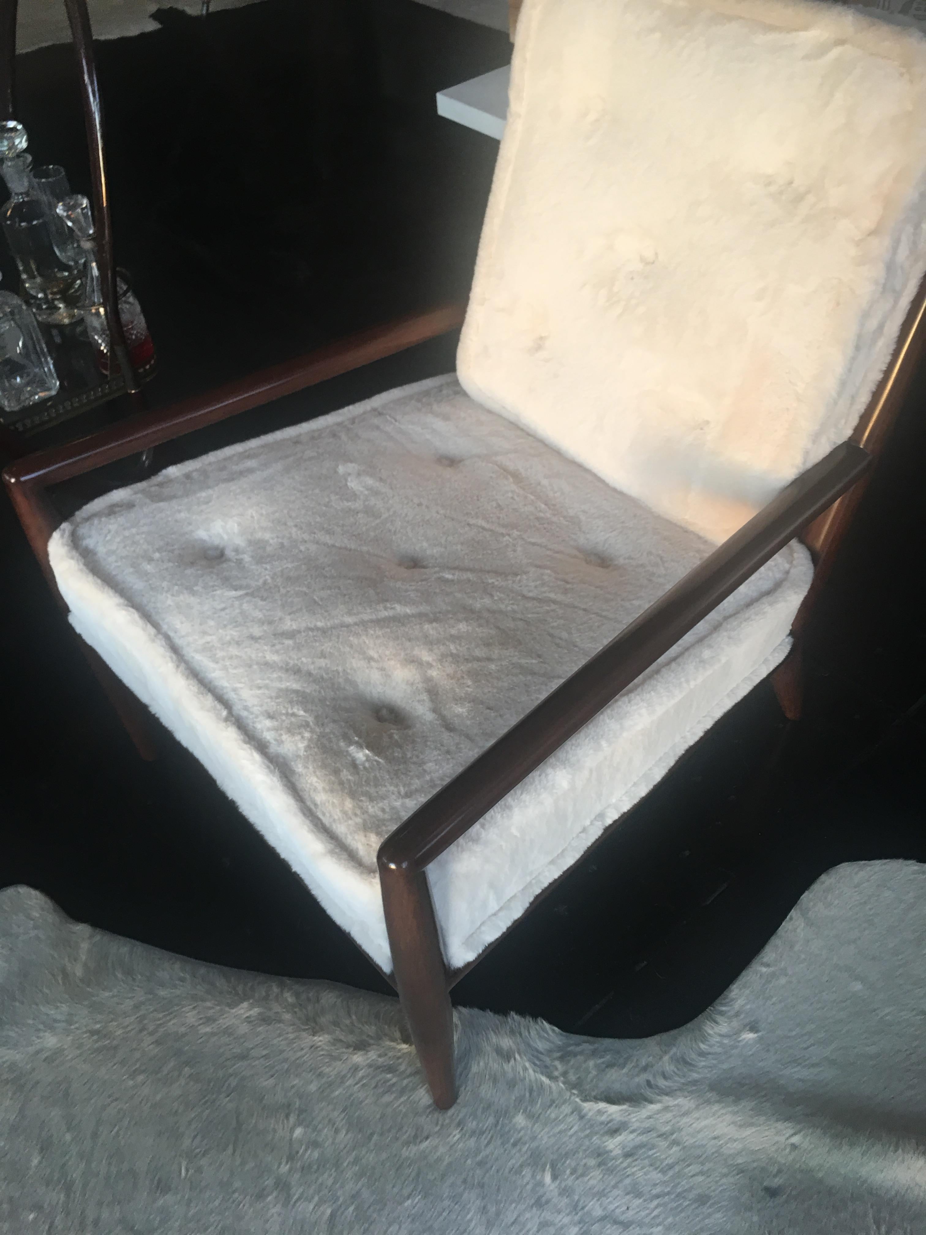 American T.H. Robsjohn-Gibbings Lounge Chair with Ottoman