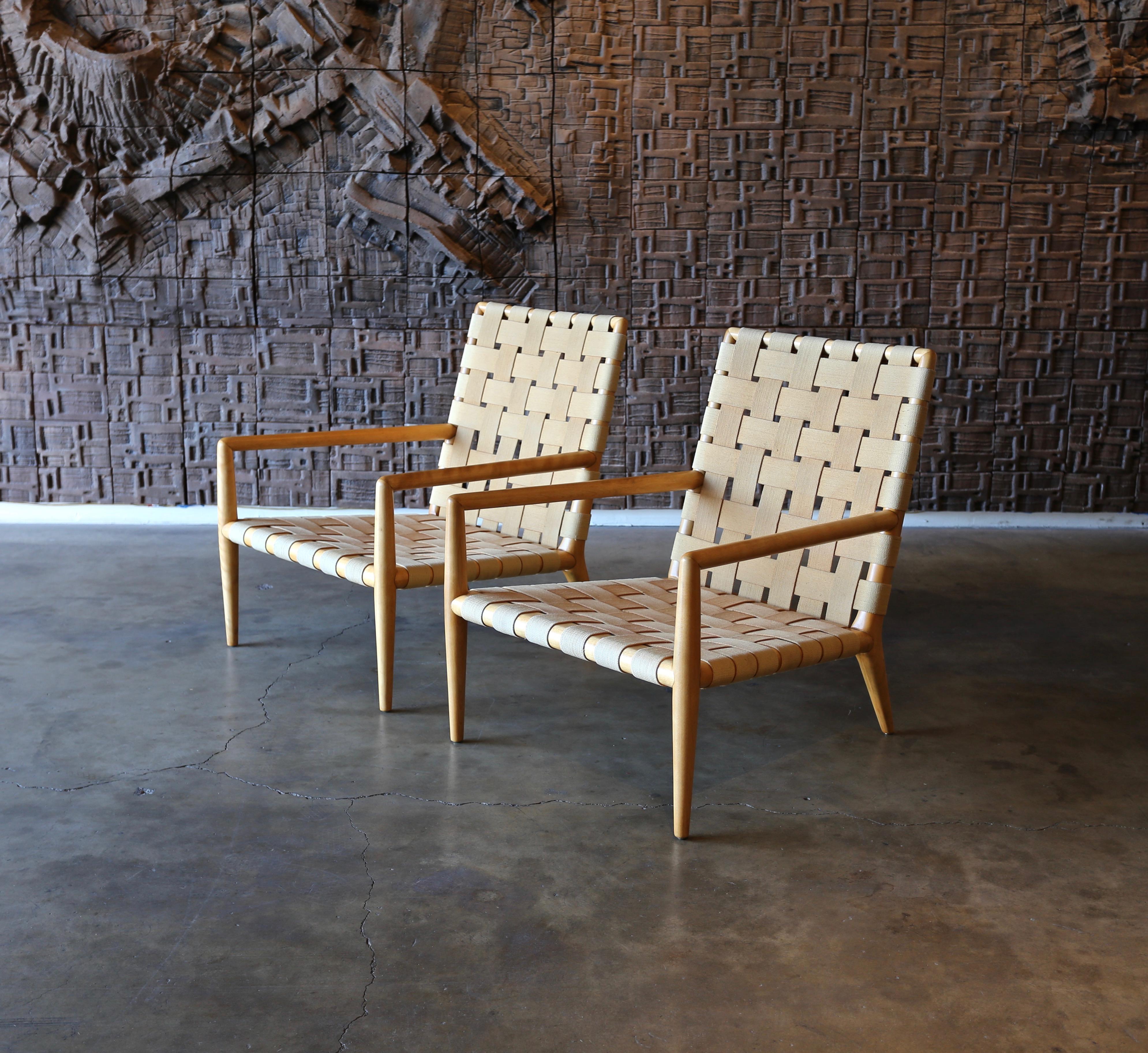 Mid-Century Modern T.H. Robsjohn-Gibbings Lounge Chairs for Widdicomb Model 1720, circa 1955