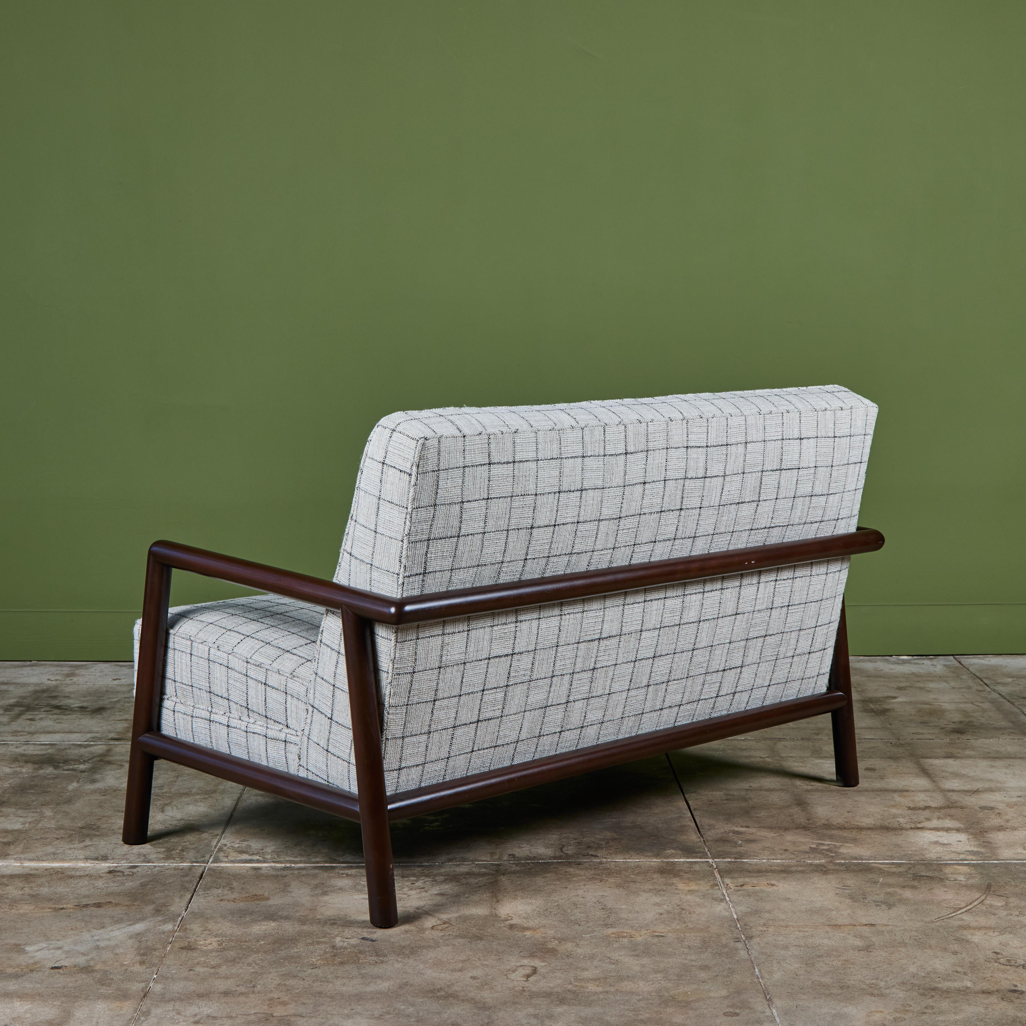 Fabric T.H. Robsjohn Gibbings Loveseat for Widdicomb For Sale