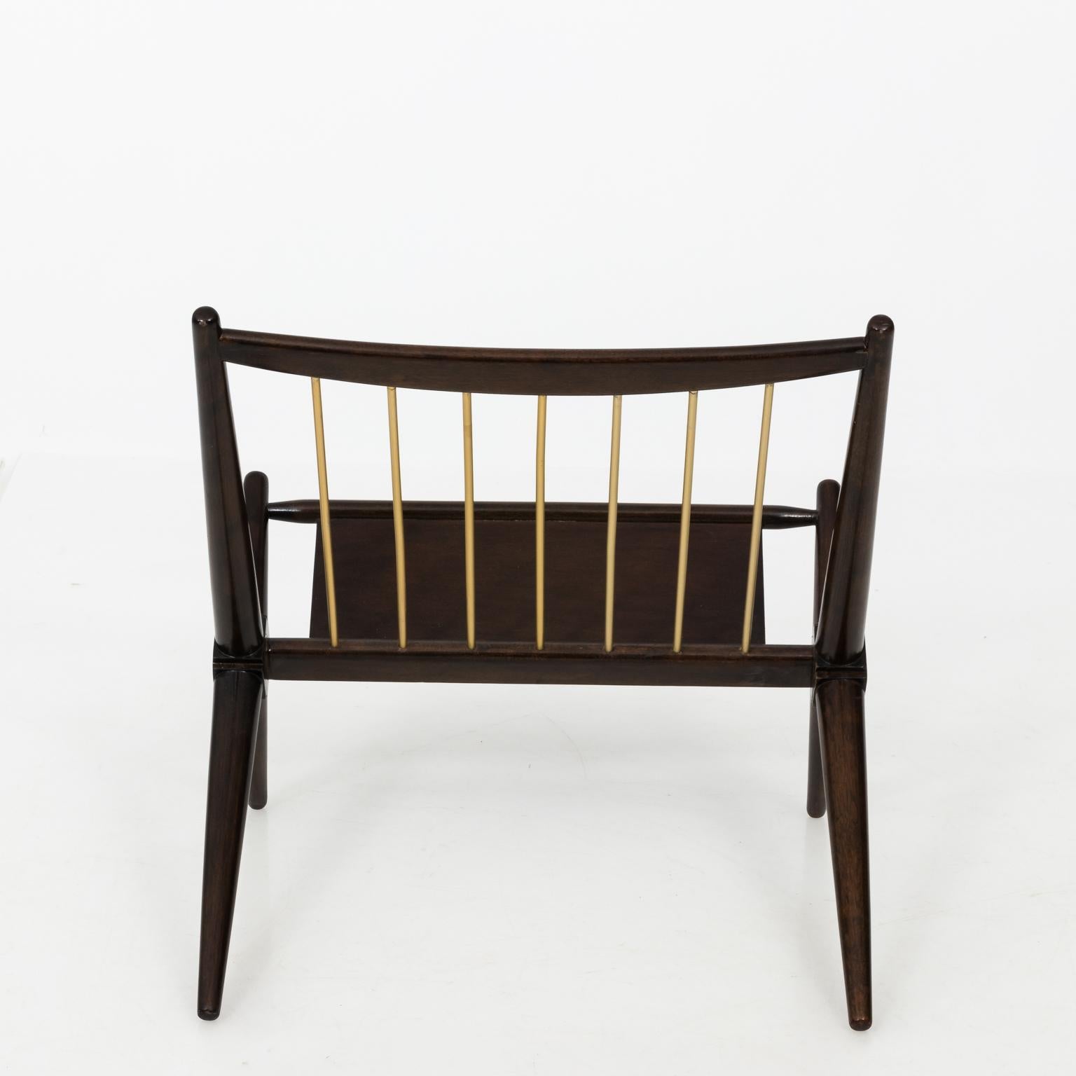 Brass T.H. Robsjohn-Gibbings Magazine Rack, circa 1950s