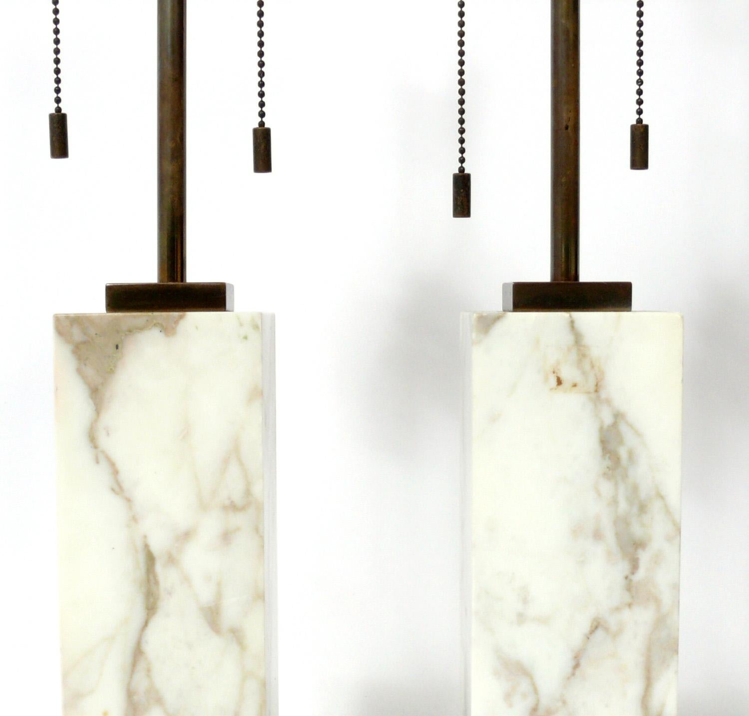 American T.H. Robsjohn Gibbings Marble Lamps 