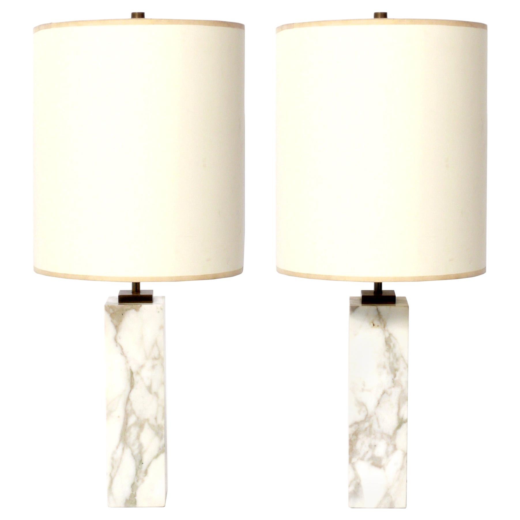 T.H. Robsjohn Gibbings Marble Lamps 