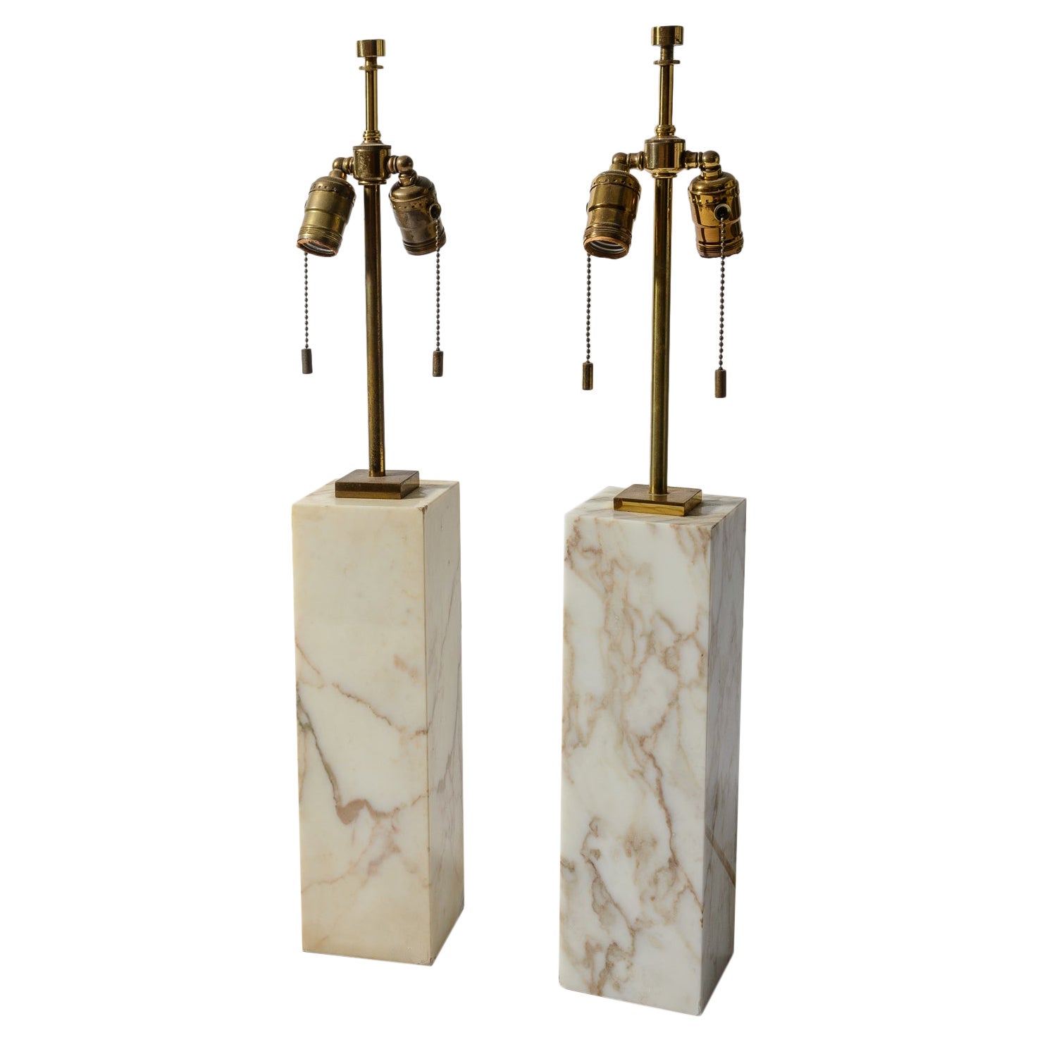 TH Robsjohn Gibbings Marble Table Lamps