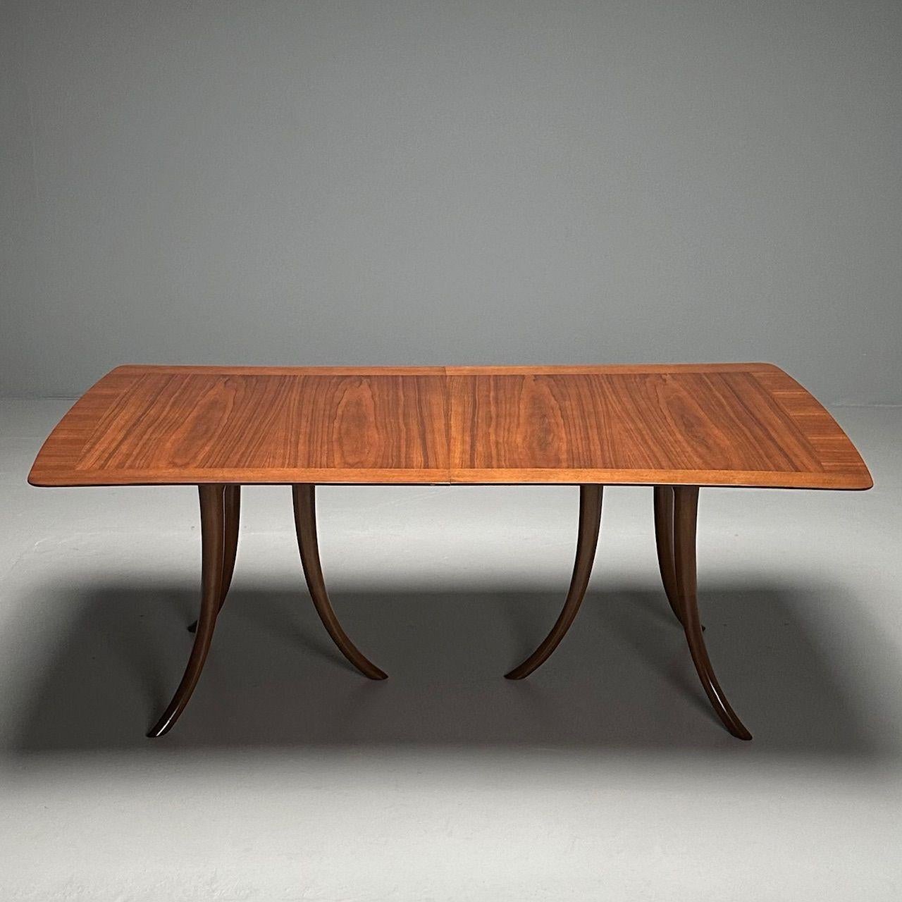 T.H. Robsjohn-Gibbings, Mid-Century Modern, Saber Leg Dining Table, Walnut, 1956 In Good Condition For Sale In Stamford, CT