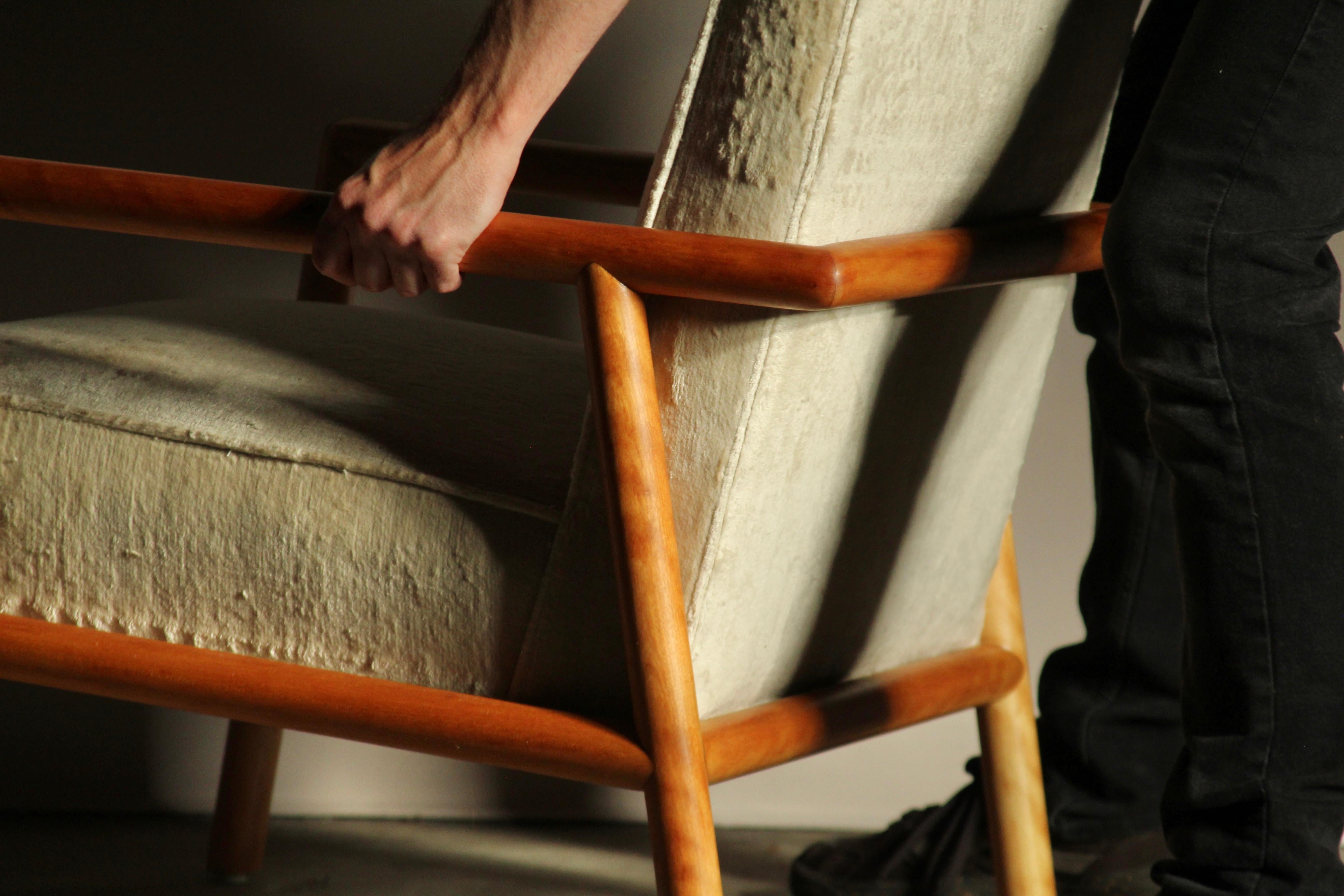 T.H. Robsjohn-Gibbings 'Model 1601' Lounge Chair for Widdicomb, 1950s en Bueno estado para la venta en Coronado, CA