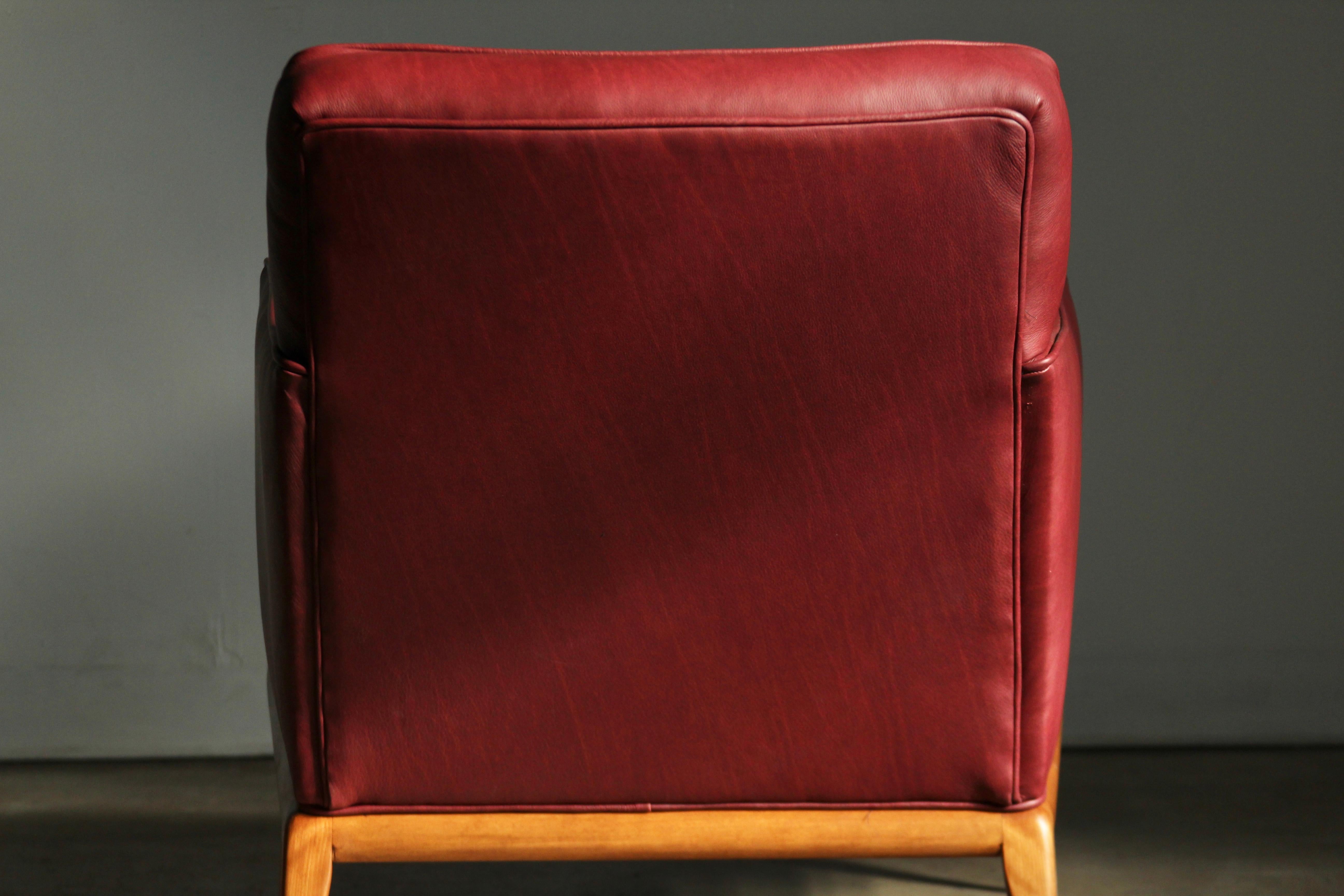 T.H. Clubsessel aus Ochsenblutleder von Robsjohn Gibbings, 1950er-Jahre im Angebot 6