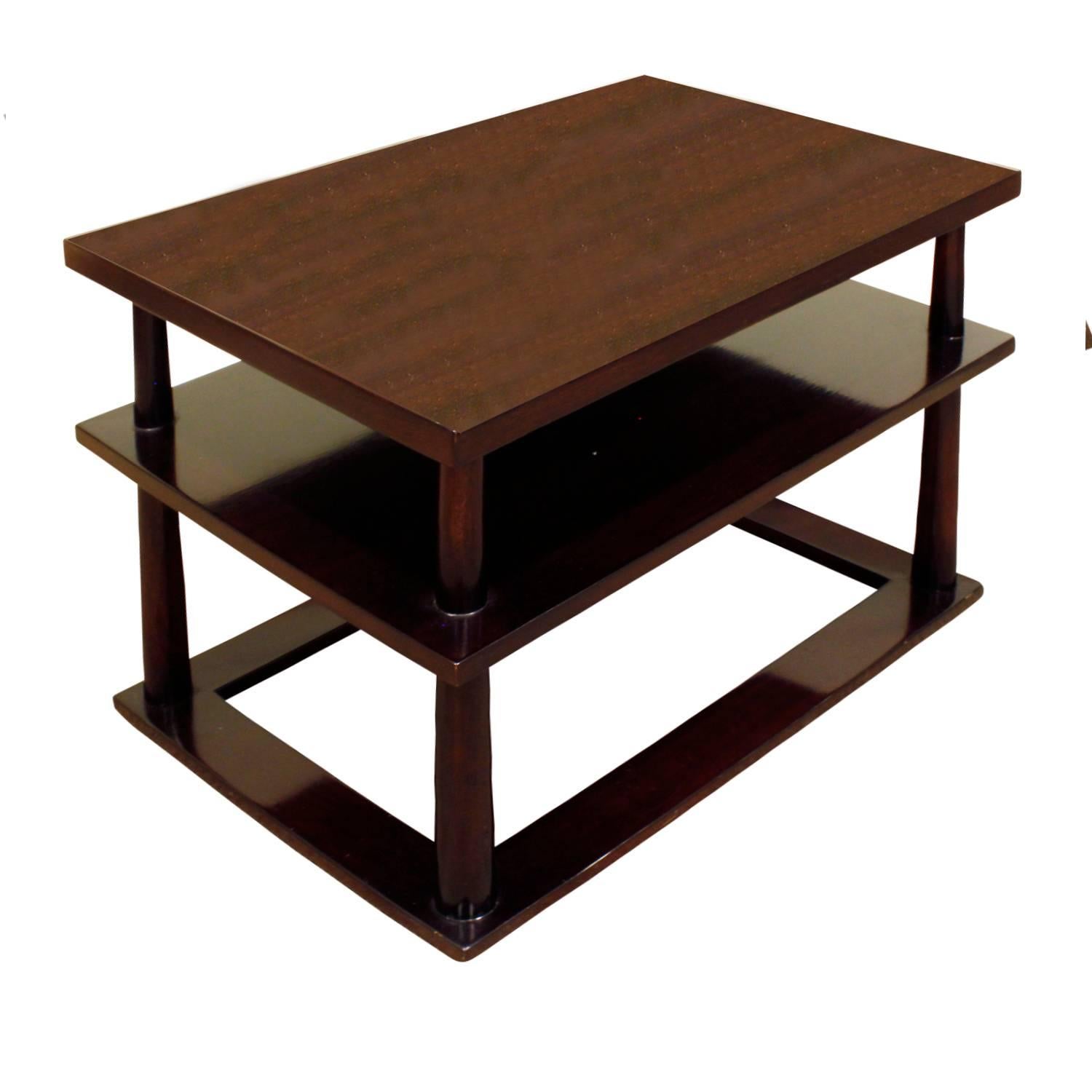 Mid-Century Modern T.H. Robsjohn-Gibbings Pair of End Tables in Walnut, 1950s