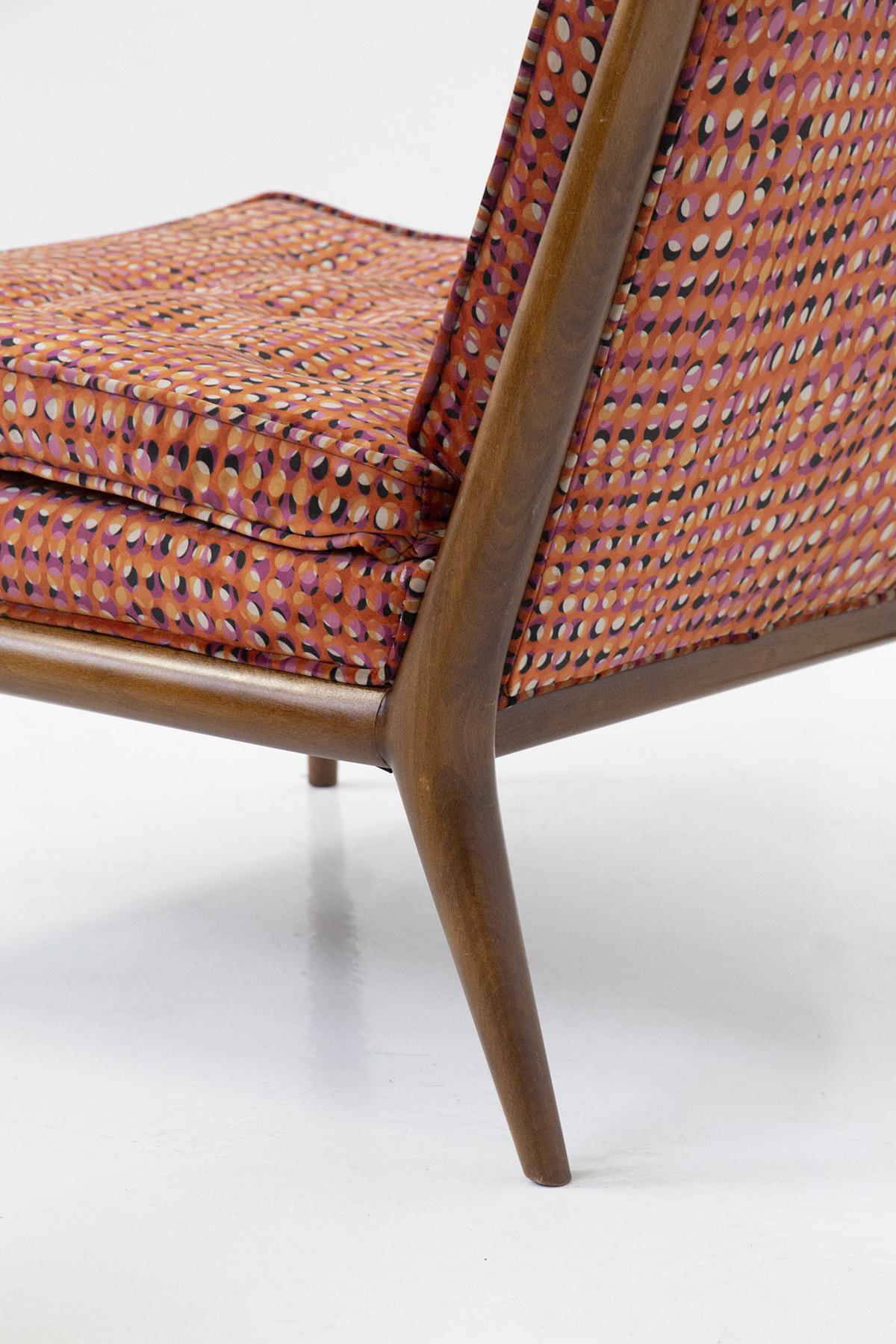 Mid-20th Century T.H. Robsjohn-Gibbings Pair of Lounge Armchairs in Fabric for Widdicomb