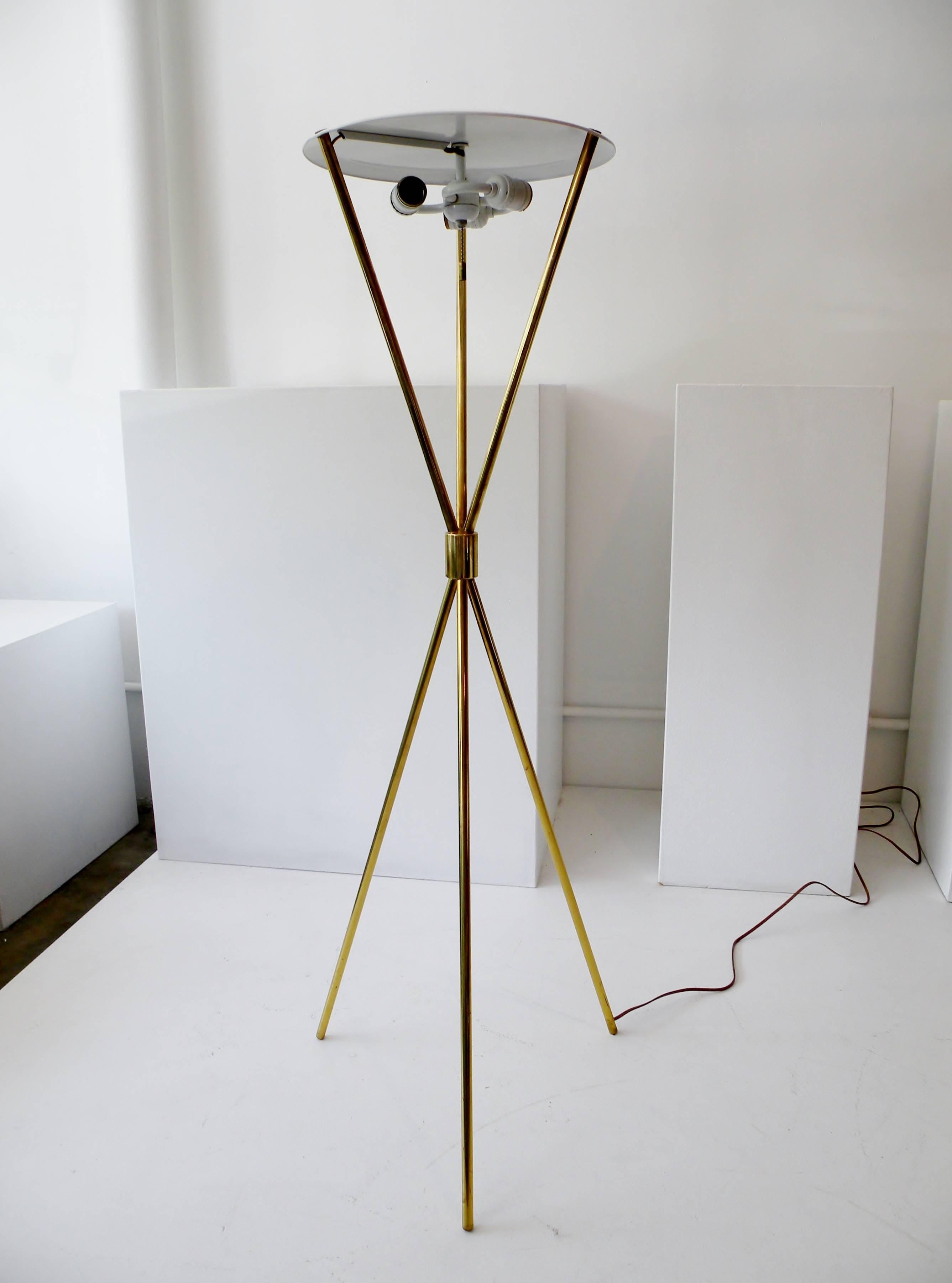 T.H. Robsjohn-Gibbings Paul Hansen NY Brass Tripod Floor Lamp 3