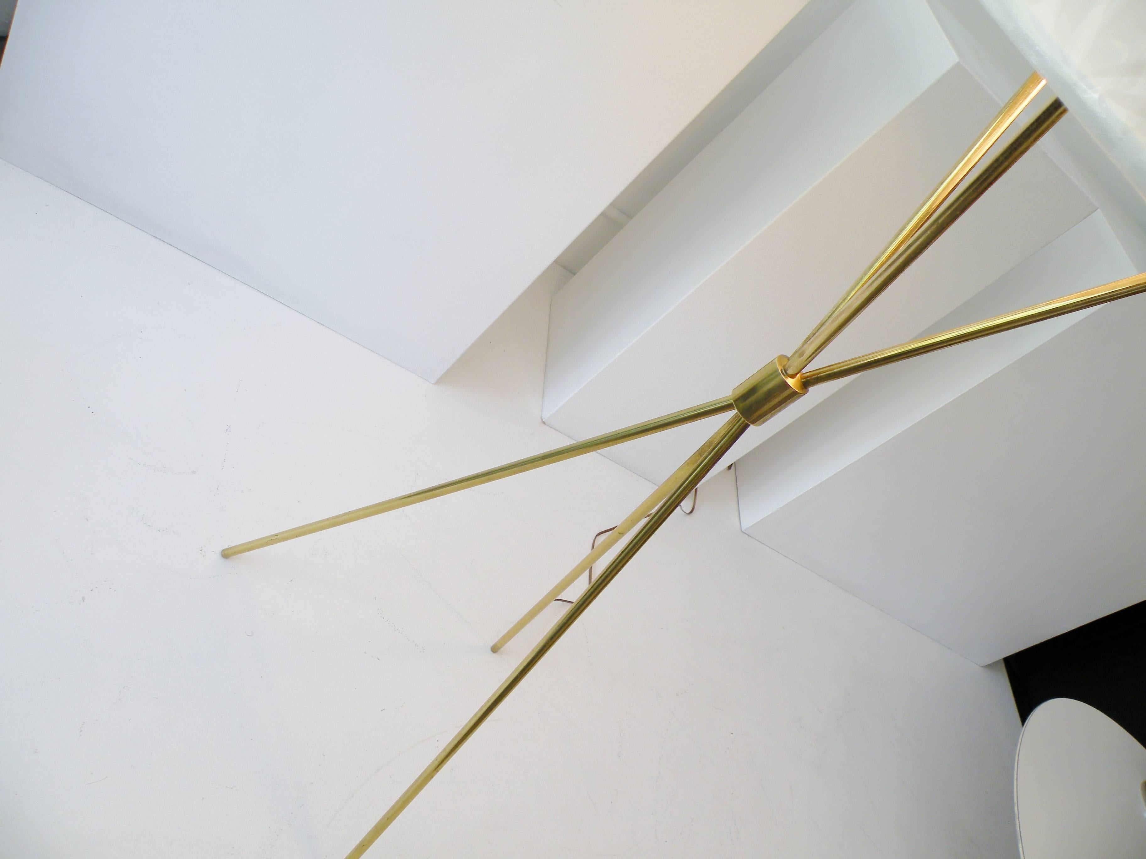 Mid-Century Modern T.H. Robsjohn-Gibbings Paul Hansen NY Brass Tripod Floor Lamp