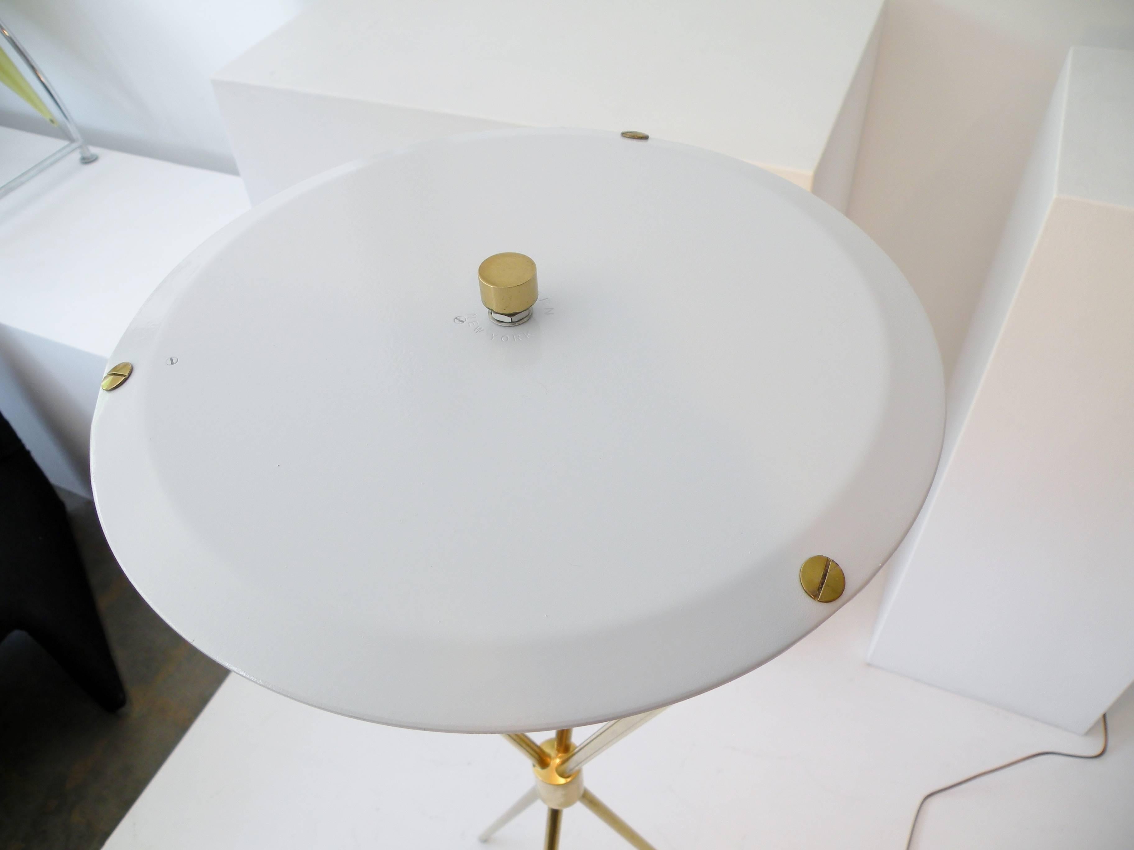 20th Century T.H. Robsjohn-Gibbings Paul Hansen NY Brass Tripod Floor Lamp
