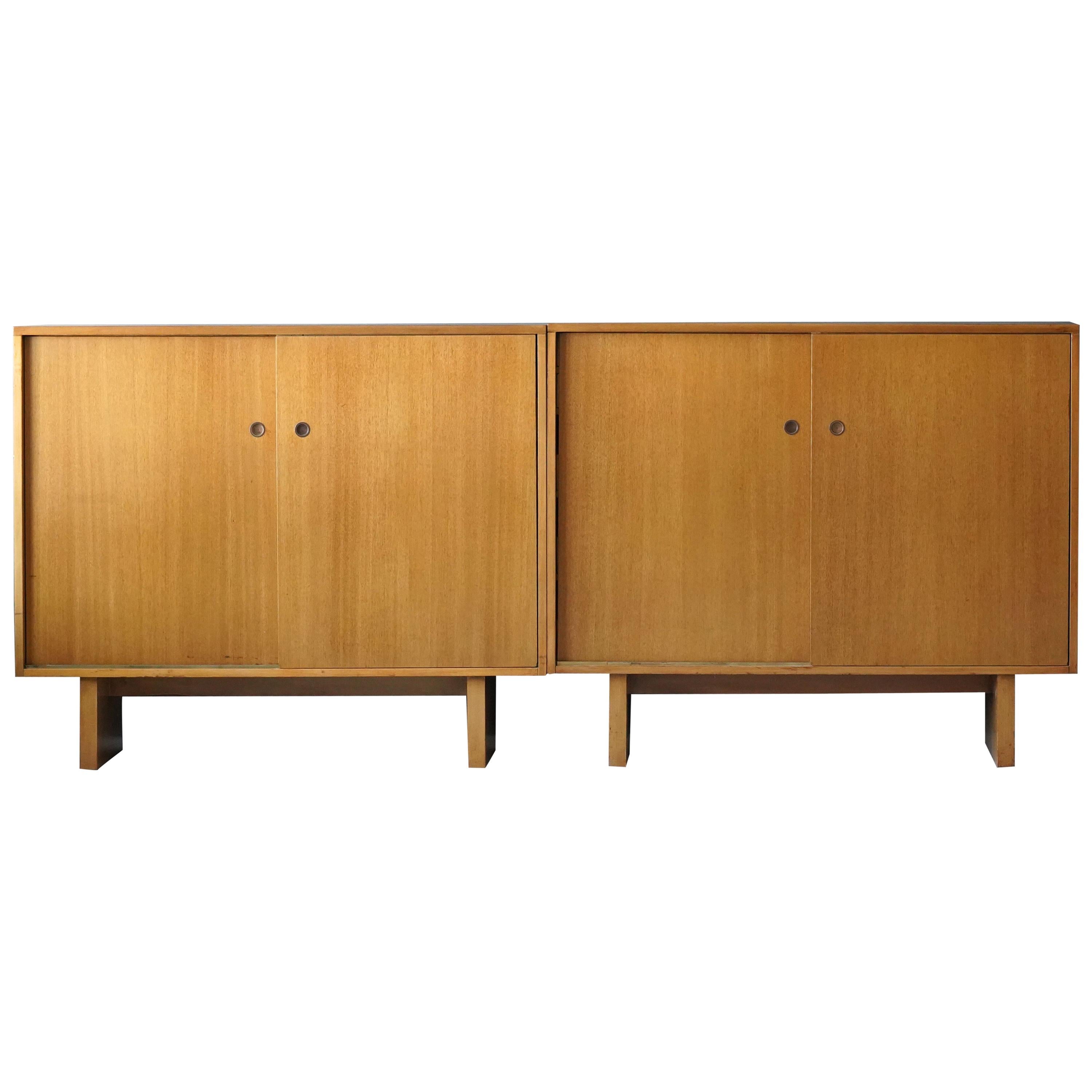 T.H. Robsjohn-Gibbings, Rare Cabinets, Bleached Walnut, Widdicomb, 1950s