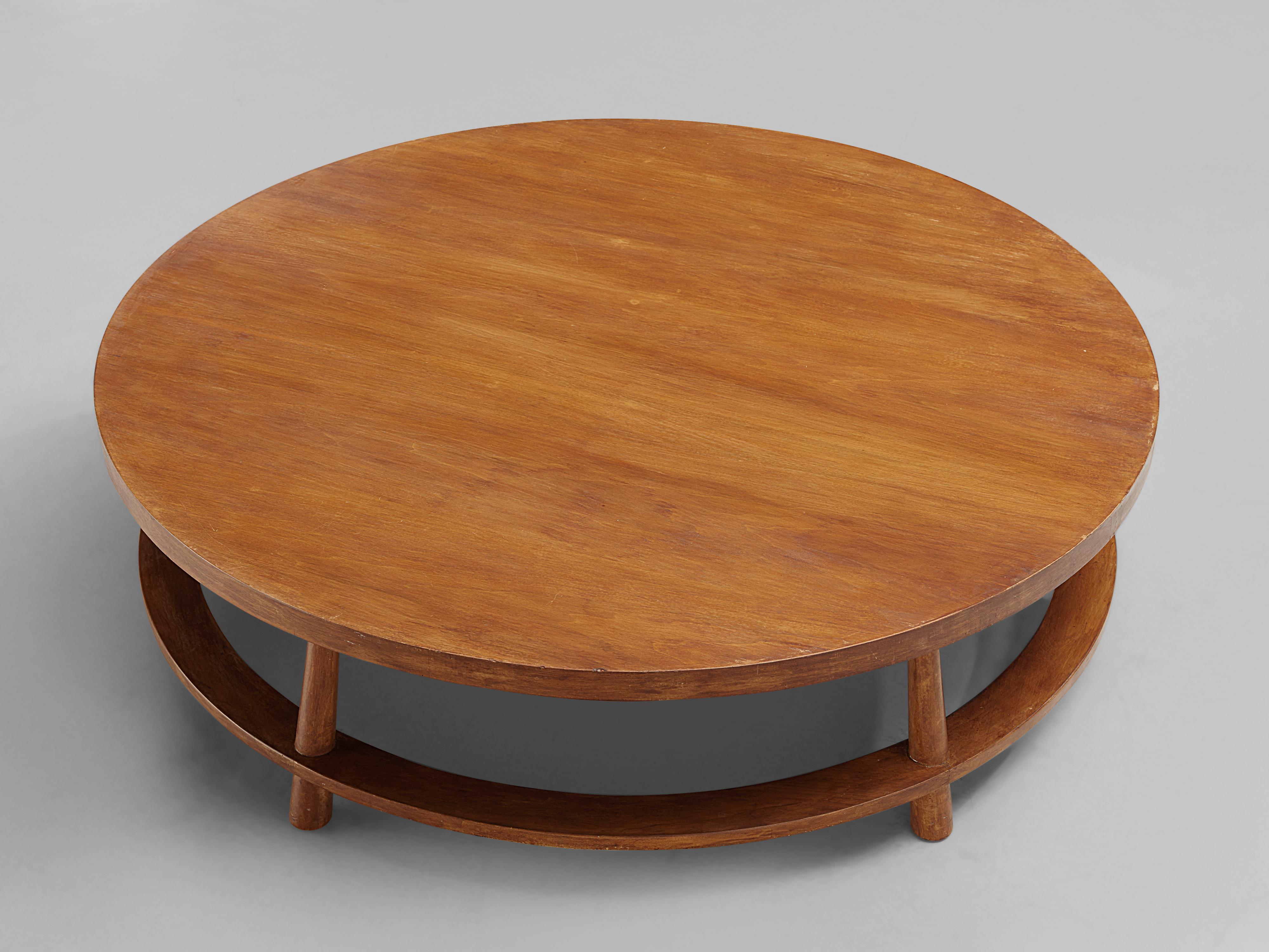 Mid-Century Modern T.H. Robsjohn-Gibbings Round Coffee Table Model '48' in Walnut