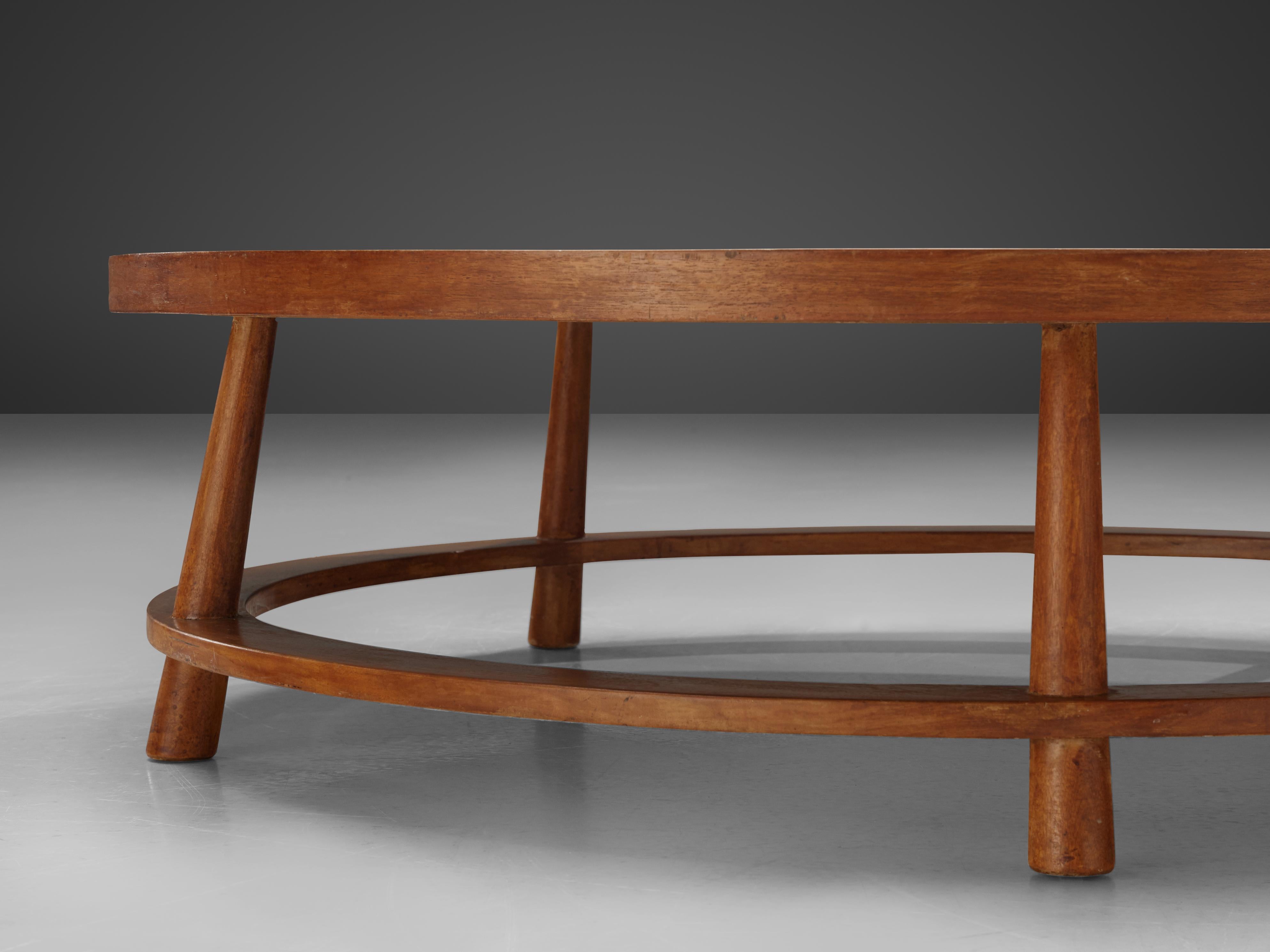 Mid-20th Century T.H. Robsjohn-Gibbings Round Coffee Table Model '48' in Walnut