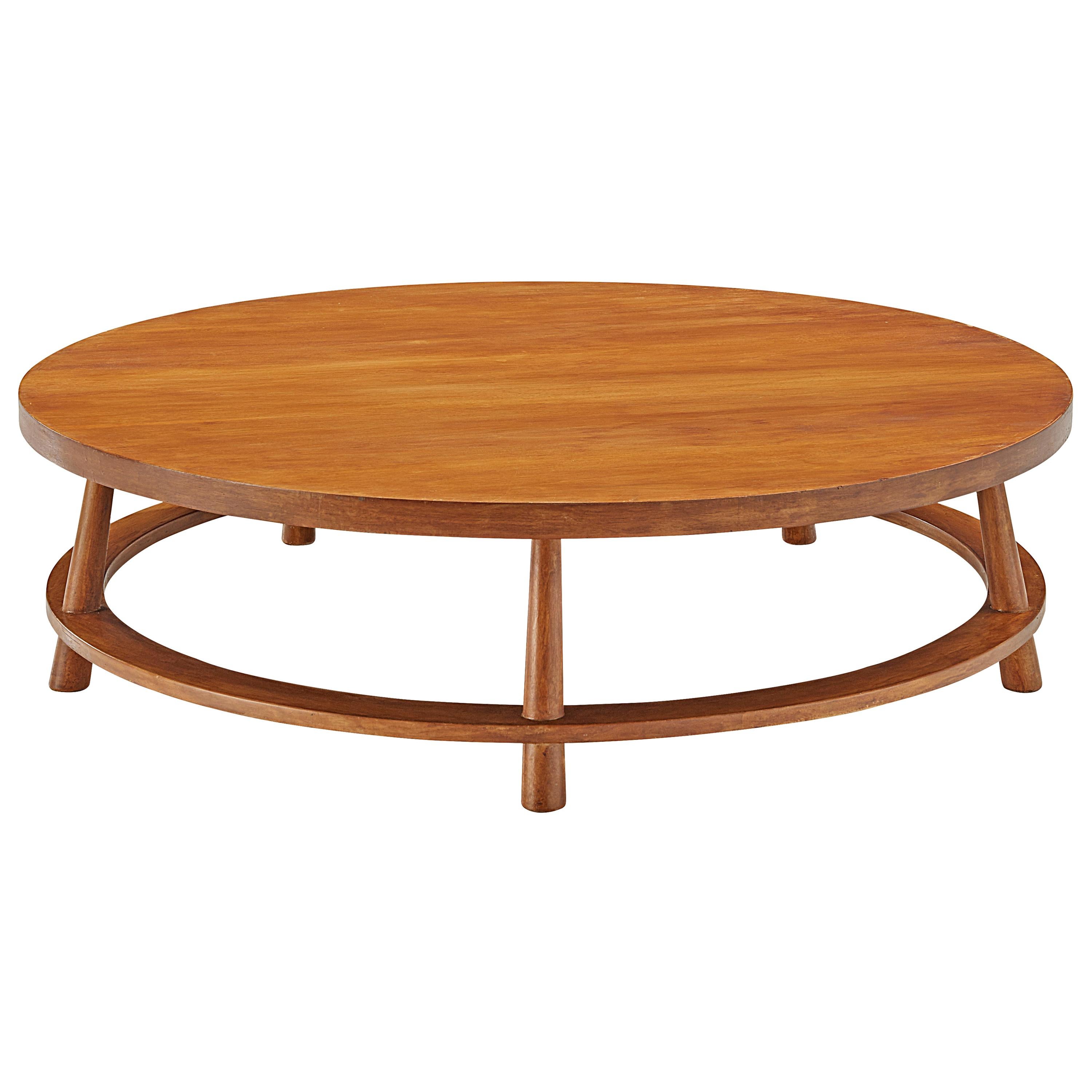 T.H. RobsjohnGibbings Round Coffee Table Model '48' in Walnut For Sale